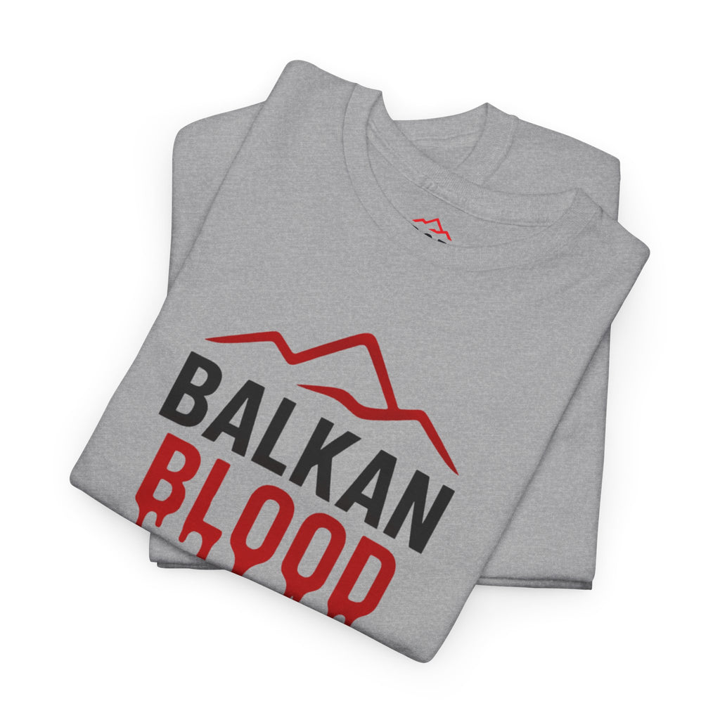 Balkan Blood T-Shirt — Heritage Graphic Tee with Multilingual “Blood” Back Print