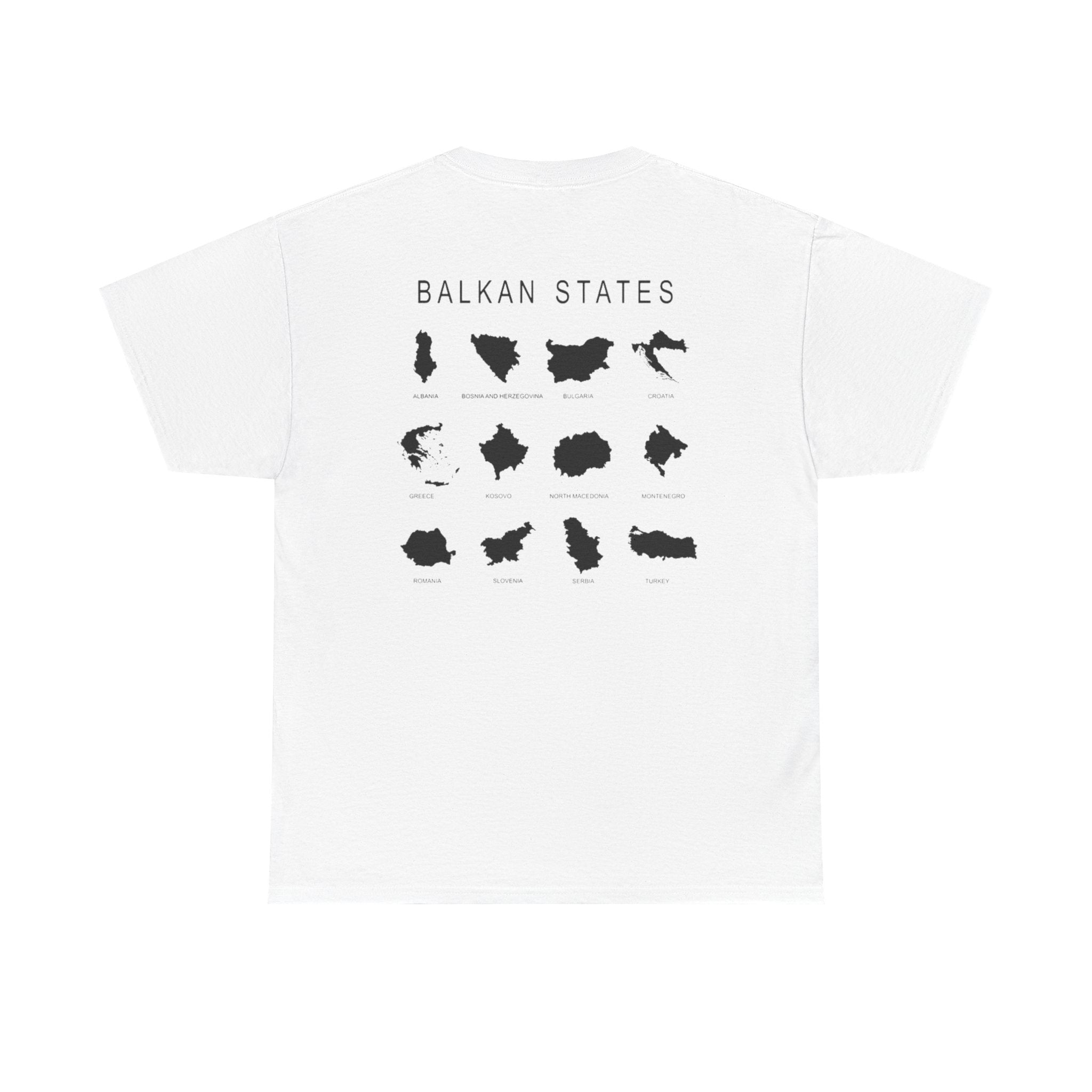 Balkan Blood Unisex Heavy Cotton Tee, Ethnic Pride Shirt, Gift for Balkans, Travel Tee, Stylish Casual Wear, Balkan States Design