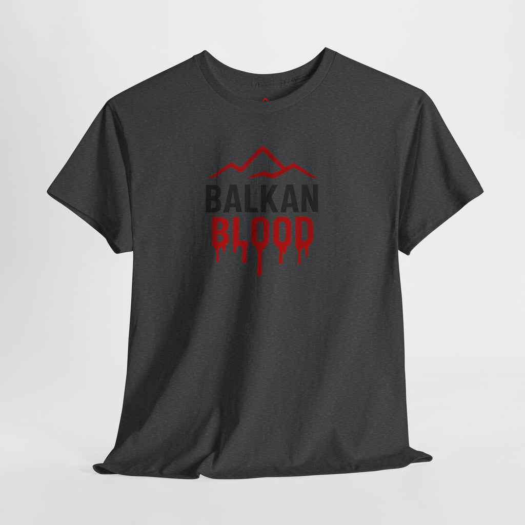 Balkan Blood T-Shirt — Heritage Graphic Tee with Multilingual “Blood” Back Print