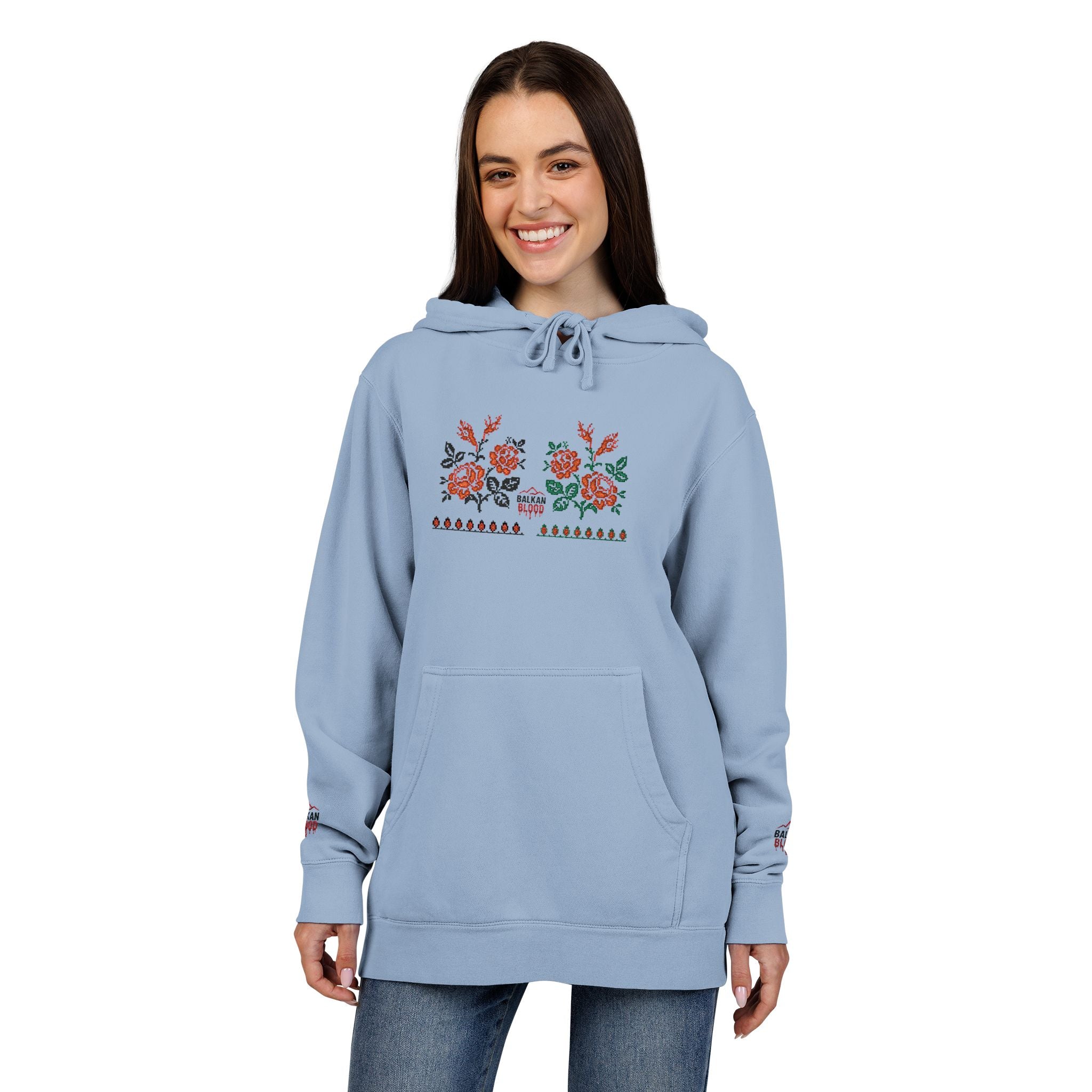 Embroidered Flower Hoodie, Cozy Unisex Sweatshirt, Cute Casual Wear, Spring Fashion, Gift for Her