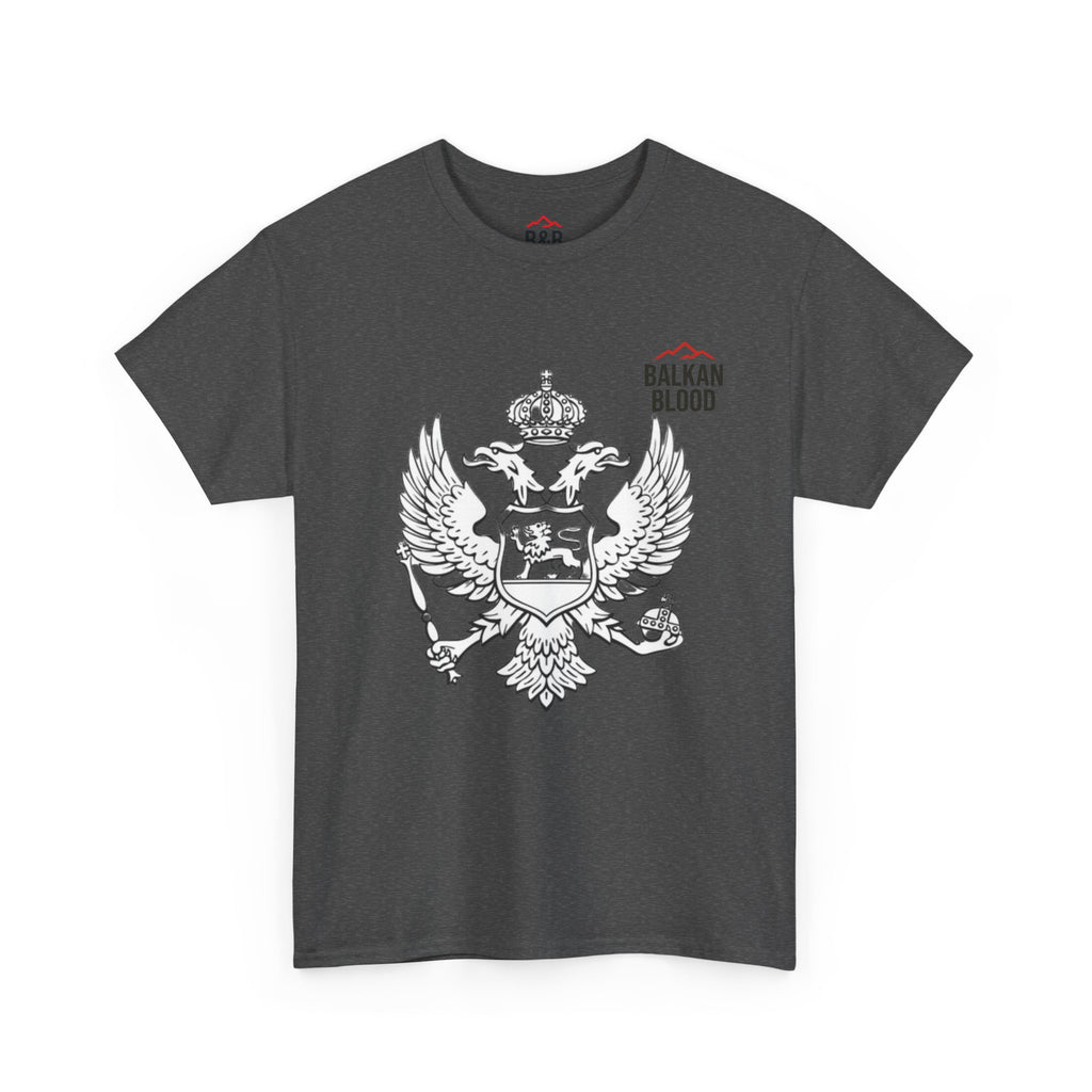 Montenegro/Balkan Blood Unisex Heavy Cotton Tee, Vintage Style Shirt, Graphic Tee, Travel Souvenir, Gift for Heritage Lovers