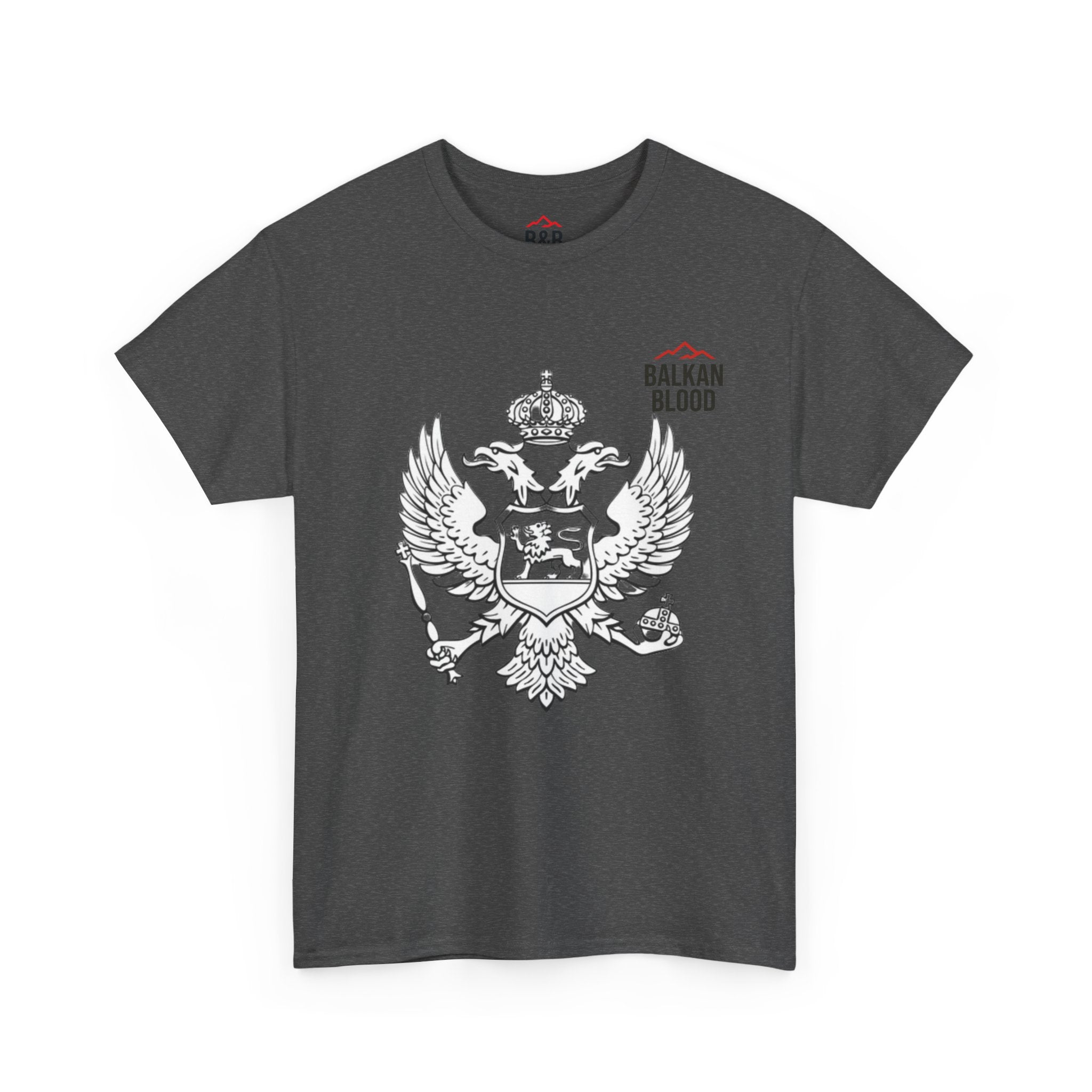 Montenegro/Balkan Blood Unisex Heavy Cotton Tee, Vintage Style Shirt, Graphic Tee, Travel Souvenir, Gift for Heritage Lovers