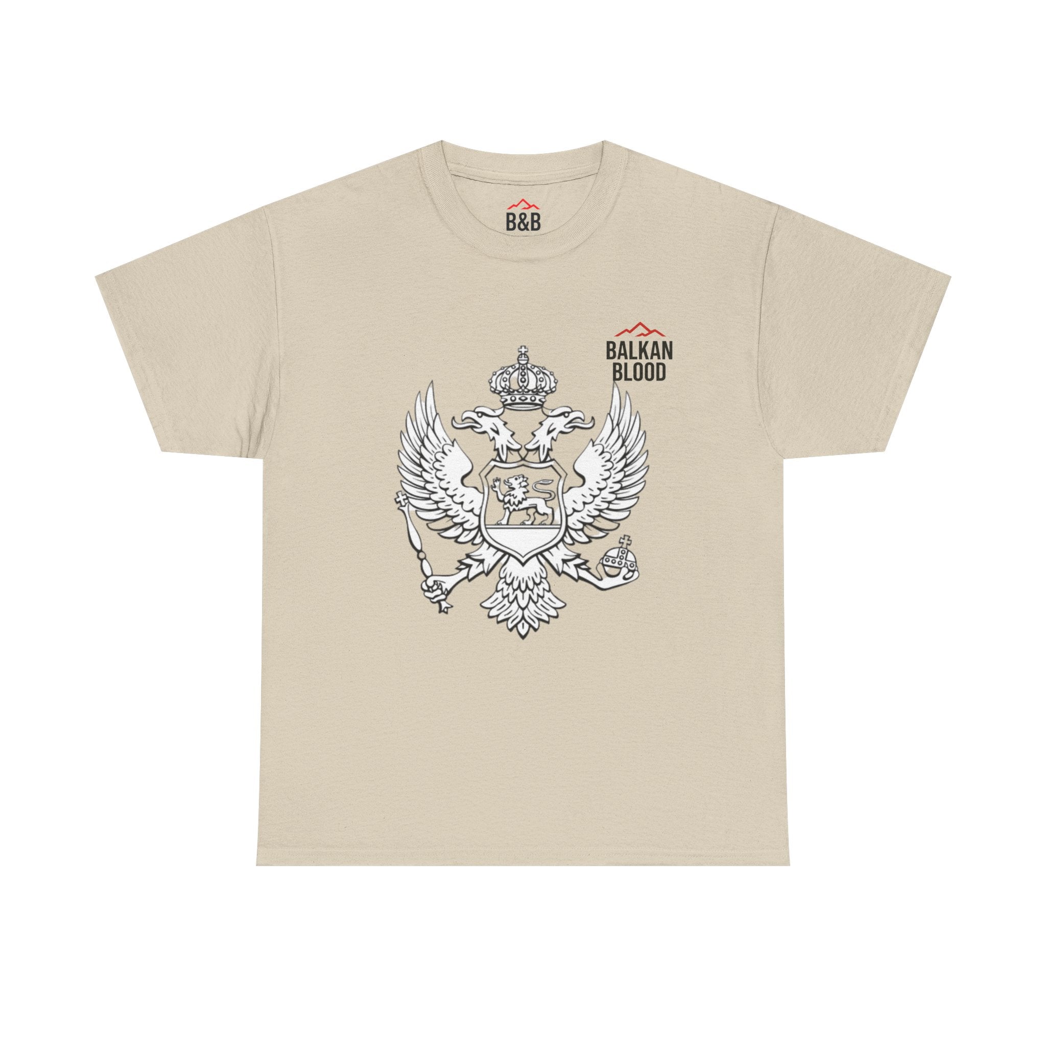 Montenegro/Balkan Blood Unisex Heavy Cotton Tee, Vintage Style Shirt, Graphic Tee, Travel Souvenir, Gift for Heritage Lovers