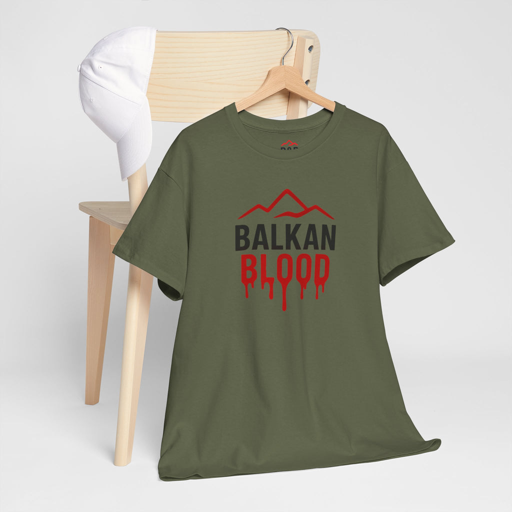 Balkan Blood T-Shirt — Heritage Graphic Tee with Multilingual “Blood” Back Print