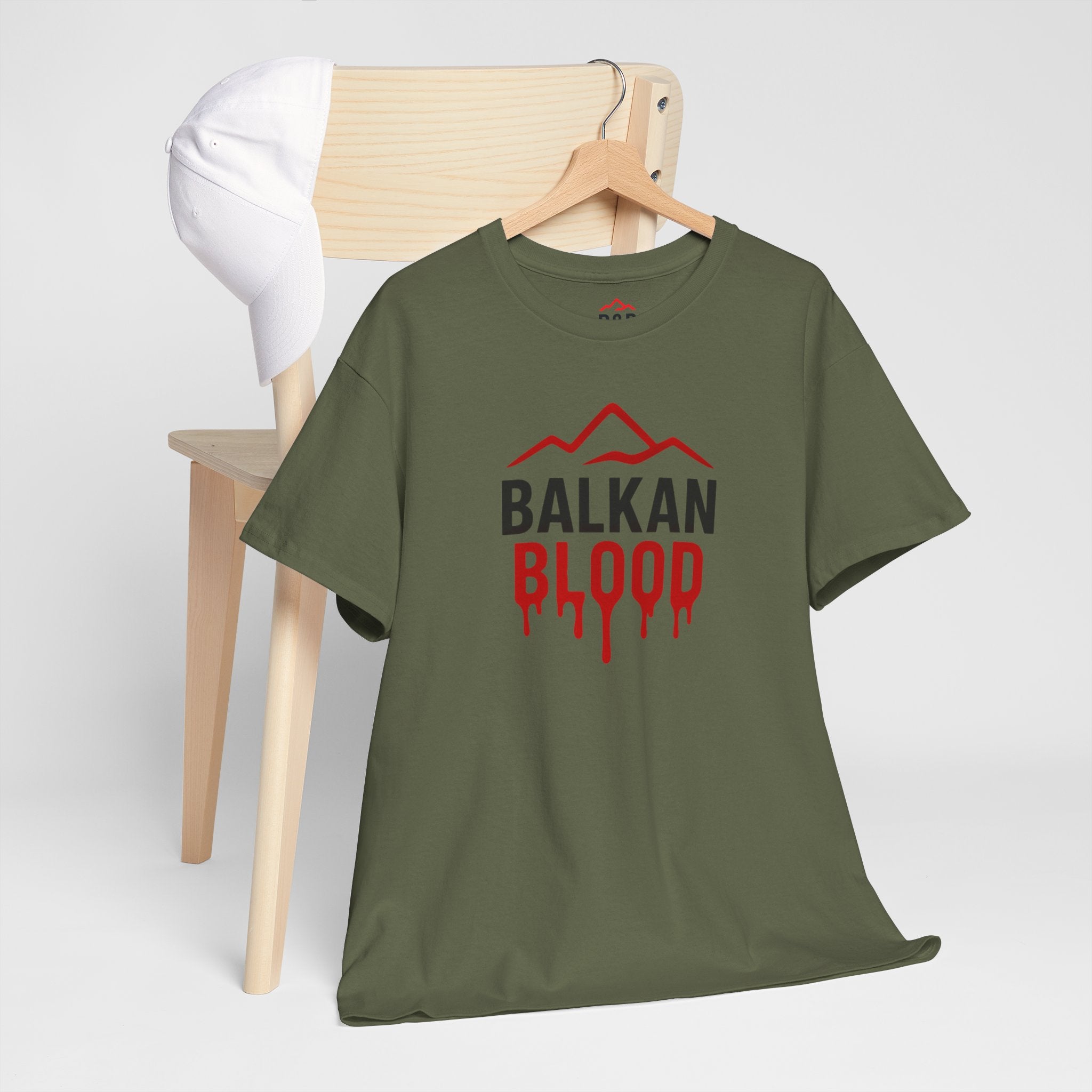 Balkan Blood T-Shirt — Heritage Graphic Tee with Multilingual “Blood” Back Print