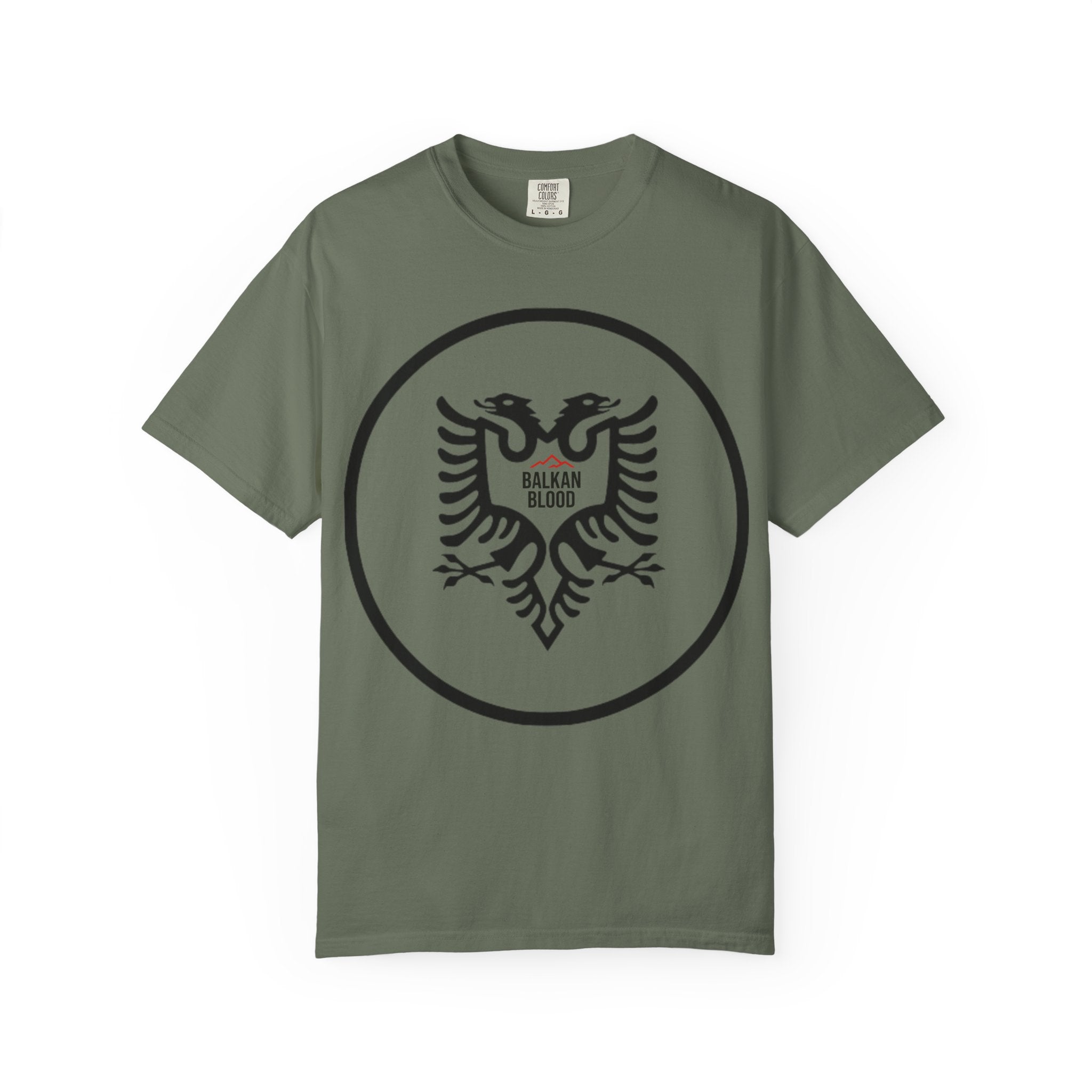 Albanian Balkan Heritage T-Shirt - Unisex Garment-Dyed Tee, Albania Pride Apparel, Cultural Gift, Travel Souvenir, Festival Wear