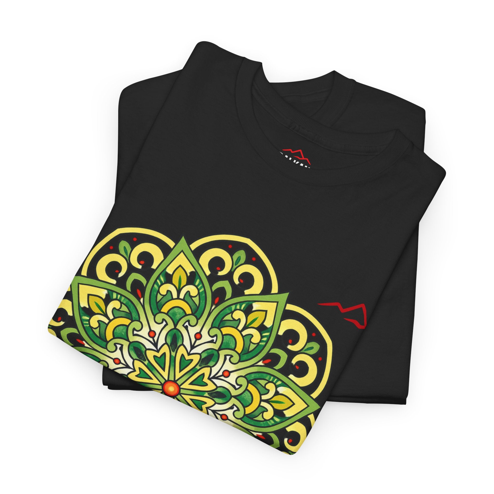 Balkan Blood Graphic Tee — Green Mandala Front & Drip Logo Back