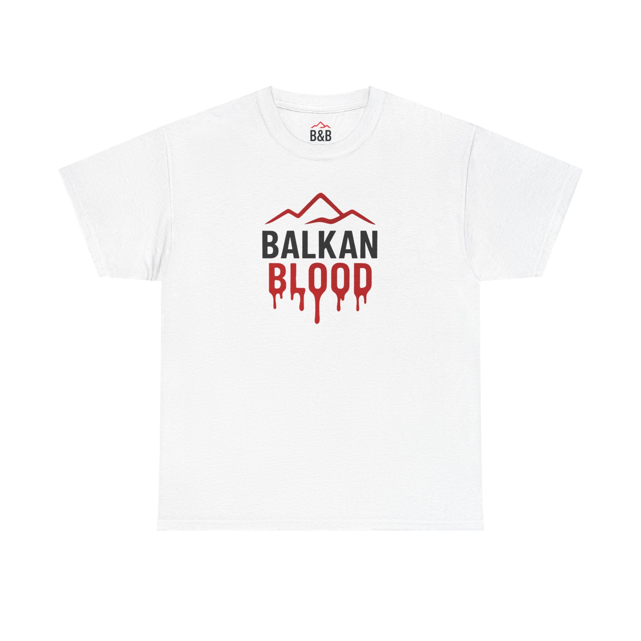 Balkan Blood T-Shirt — Heritage Graphic Tee with Multilingual “Blood” Back Print