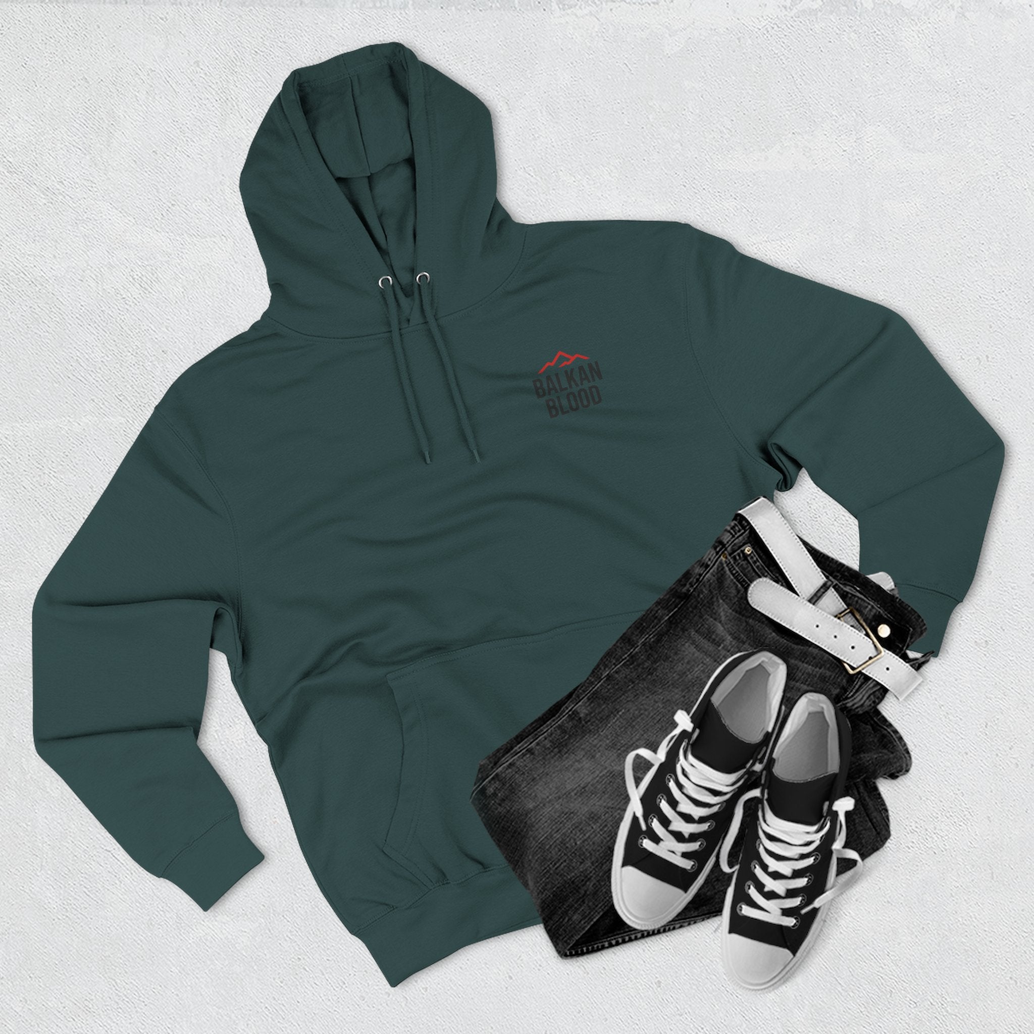 Balkan Blood Hoodie - Cozy Fleece Sweatshirt for Outdoor Adventures, Gifts for Nature Lovers, Hiking, Travel, Casual Wear