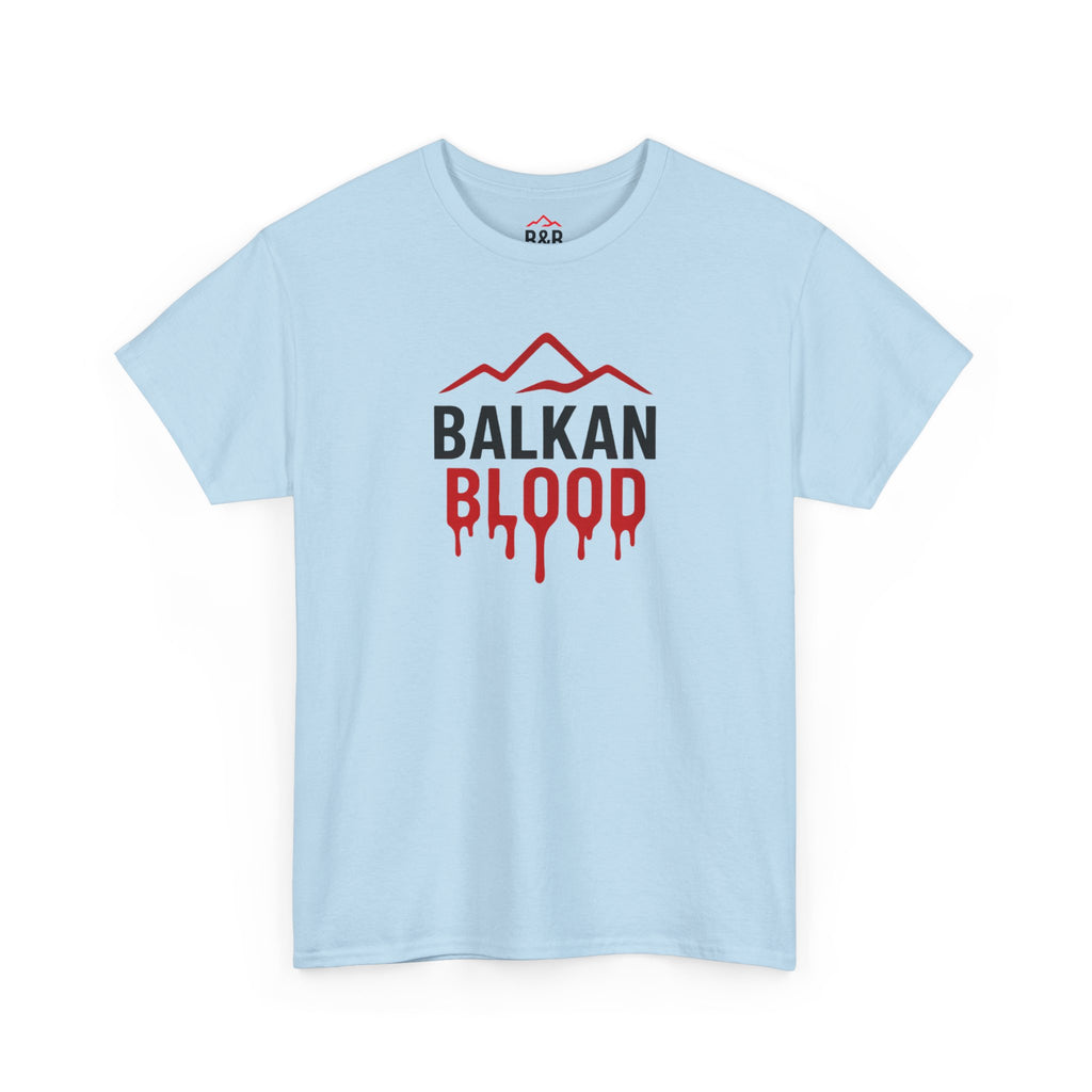 Balkan Blood T-Shirt — Heritage Graphic Tee with Multilingual “Blood” Back Print