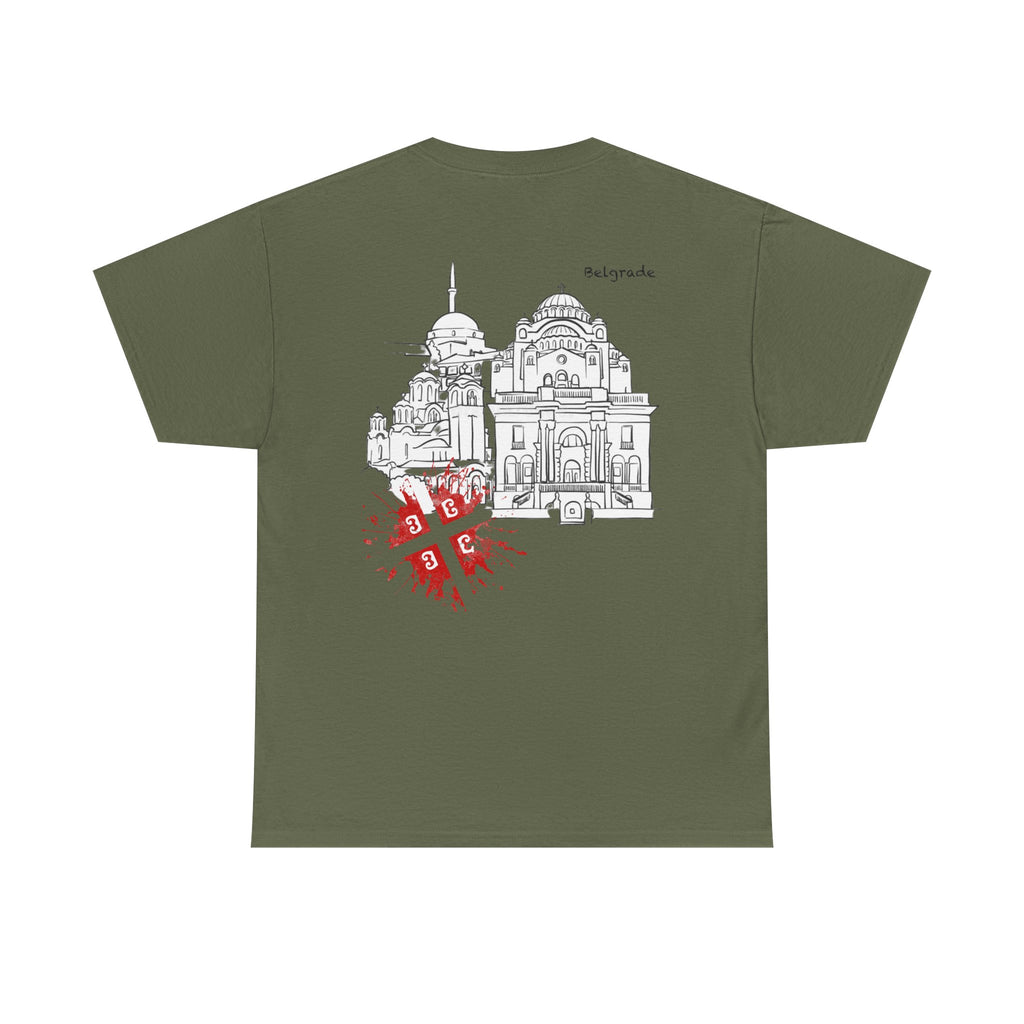 Serbian Heritage Tee, Balkan Blood Shirt, Unisex Cotton T-shirt, Cultural Pride Wear, Travel-inspired Apparel