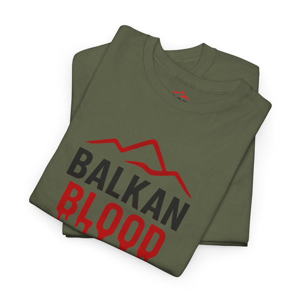 Balkan Blood T-Shirt — Heritage Graphic Tee with Multilingual “Blood” Back Print