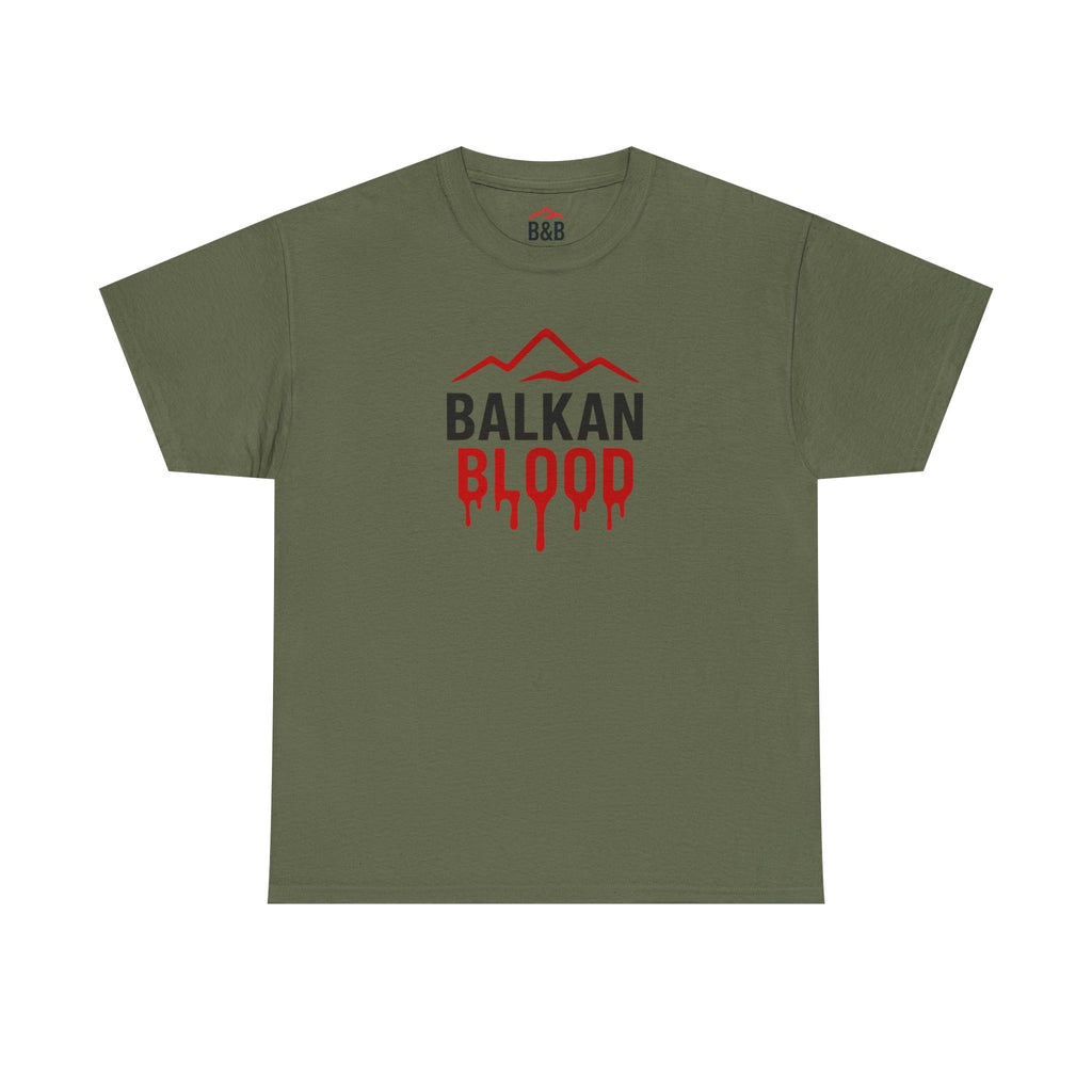 Balkan Blood T-Shirt — Heritage Graphic Tee with Multilingual “Blood” Back Print