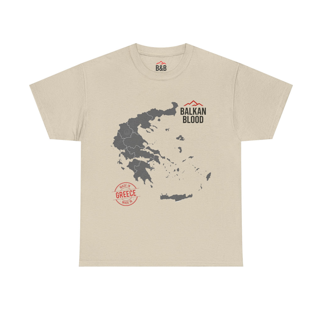 Balkan Blood Tee | Unisex Heavy Cotton T-Shirt, Greece Souvenir Shirt, Travel Gift, Casual Wear, Unique Graphic Tee