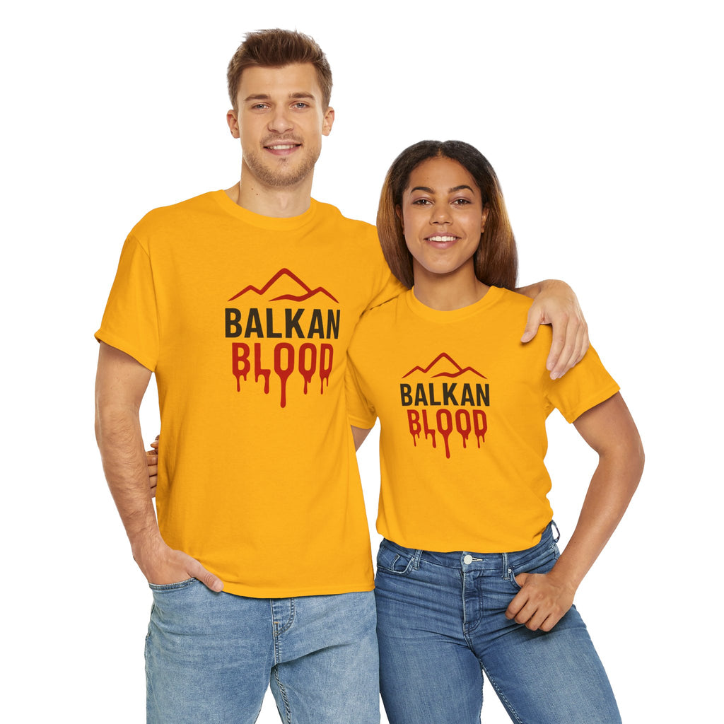 Balkan Blood T-Shirt — Heritage Graphic Tee with Multilingual “Blood” Back Print