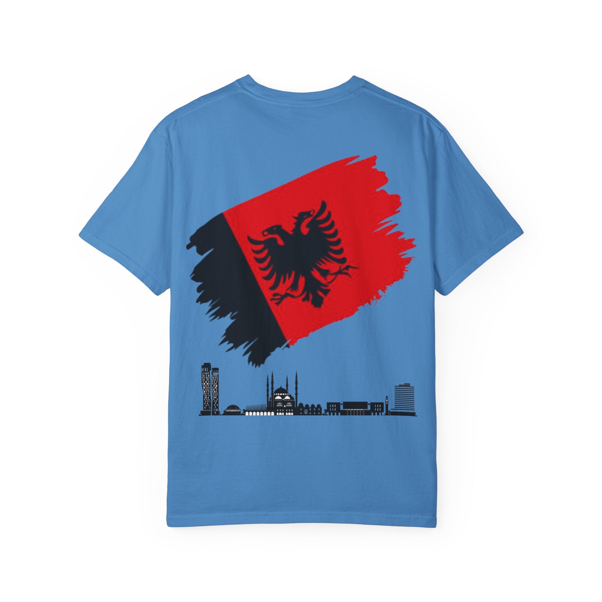 Albanian Balkan Heritage T-Shirt - Unisex Garment-Dyed Tee, Albania Pride Apparel, Cultural Gift, Travel Souvenir, Festival Wear