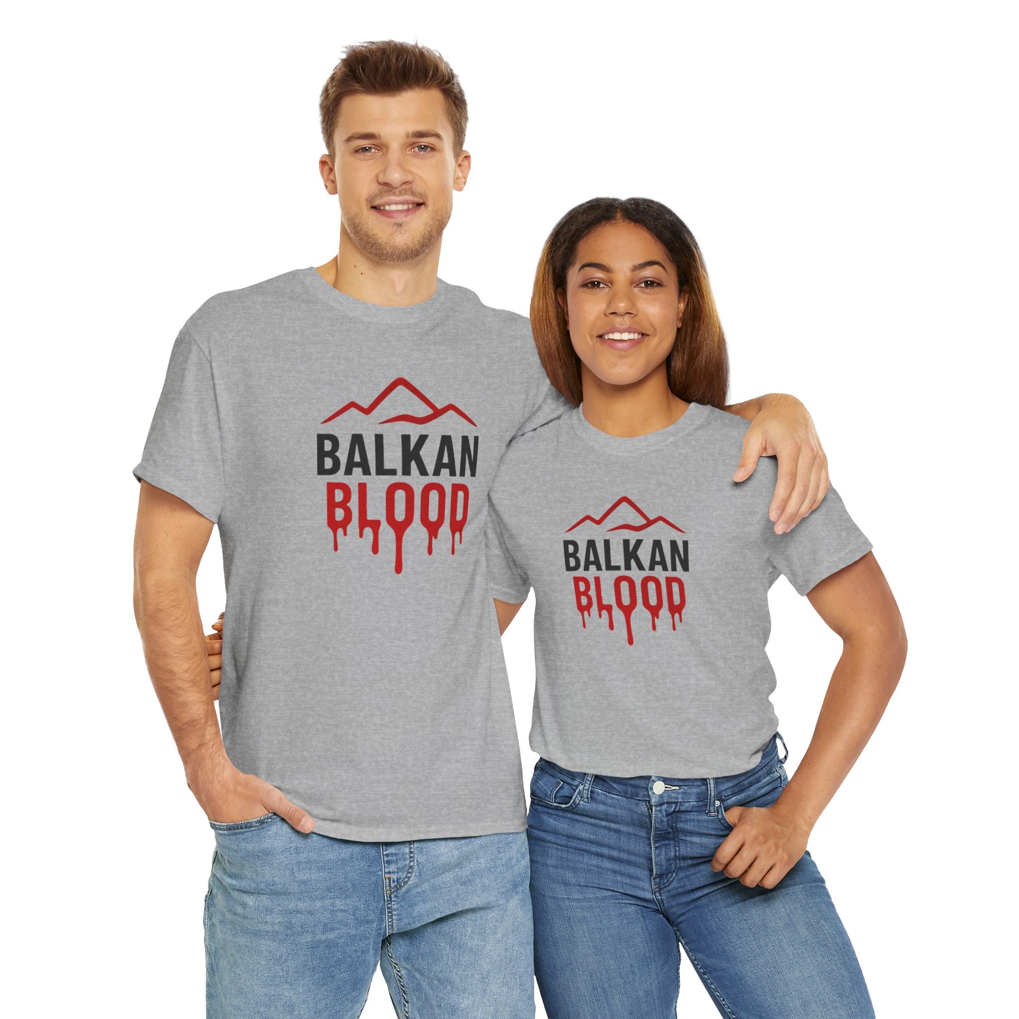 Balkan Blood T-Shirt — Heritage Graphic Tee with Multilingual “Blood” Back Print