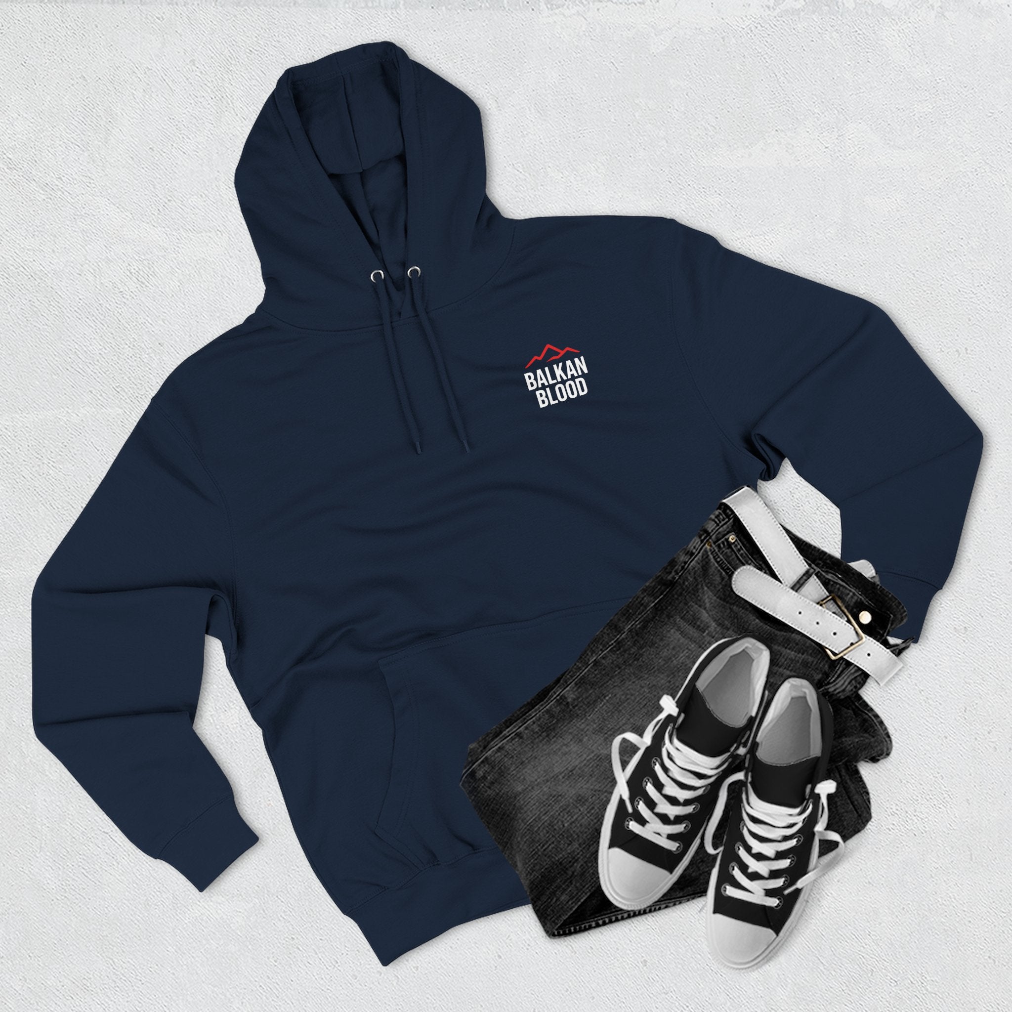 Balkan Blood Hoodie - Cozy Fleece Sweatshirt for Outdoor Adventures, Gifts for Nature Lovers, Hiking, Travel, Casual Wear