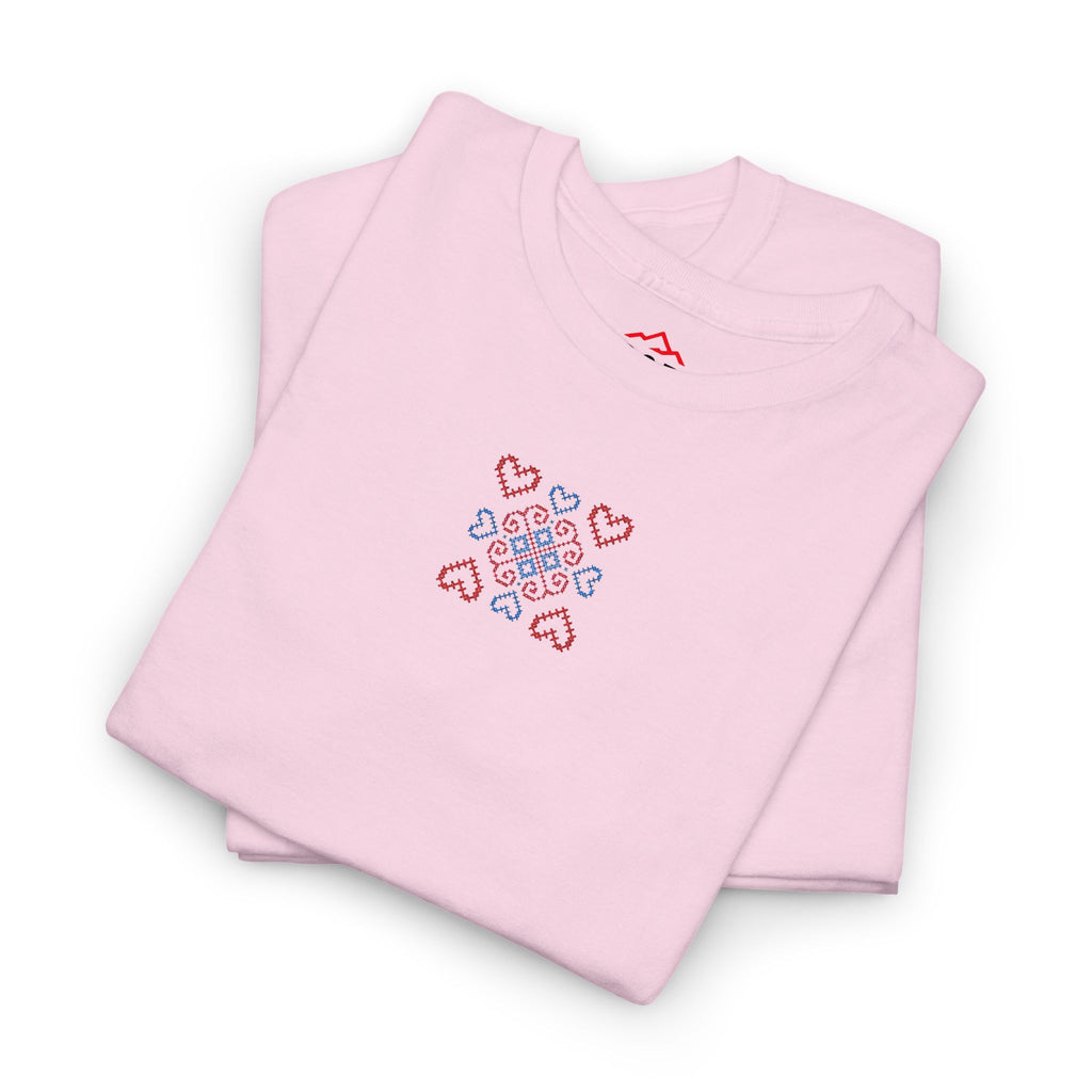 Embroidery Pattern — Minimal Blue & Pink Heart