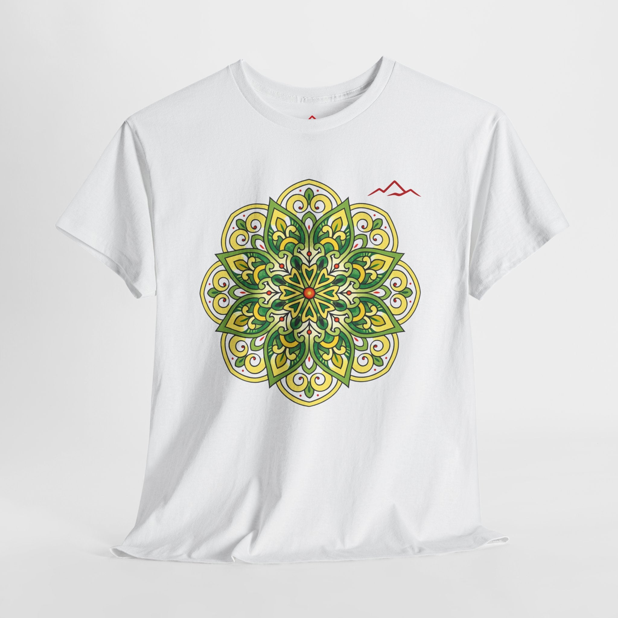 Balkan Blood Graphic Tee — Green Mandala Front & Drip Logo Back