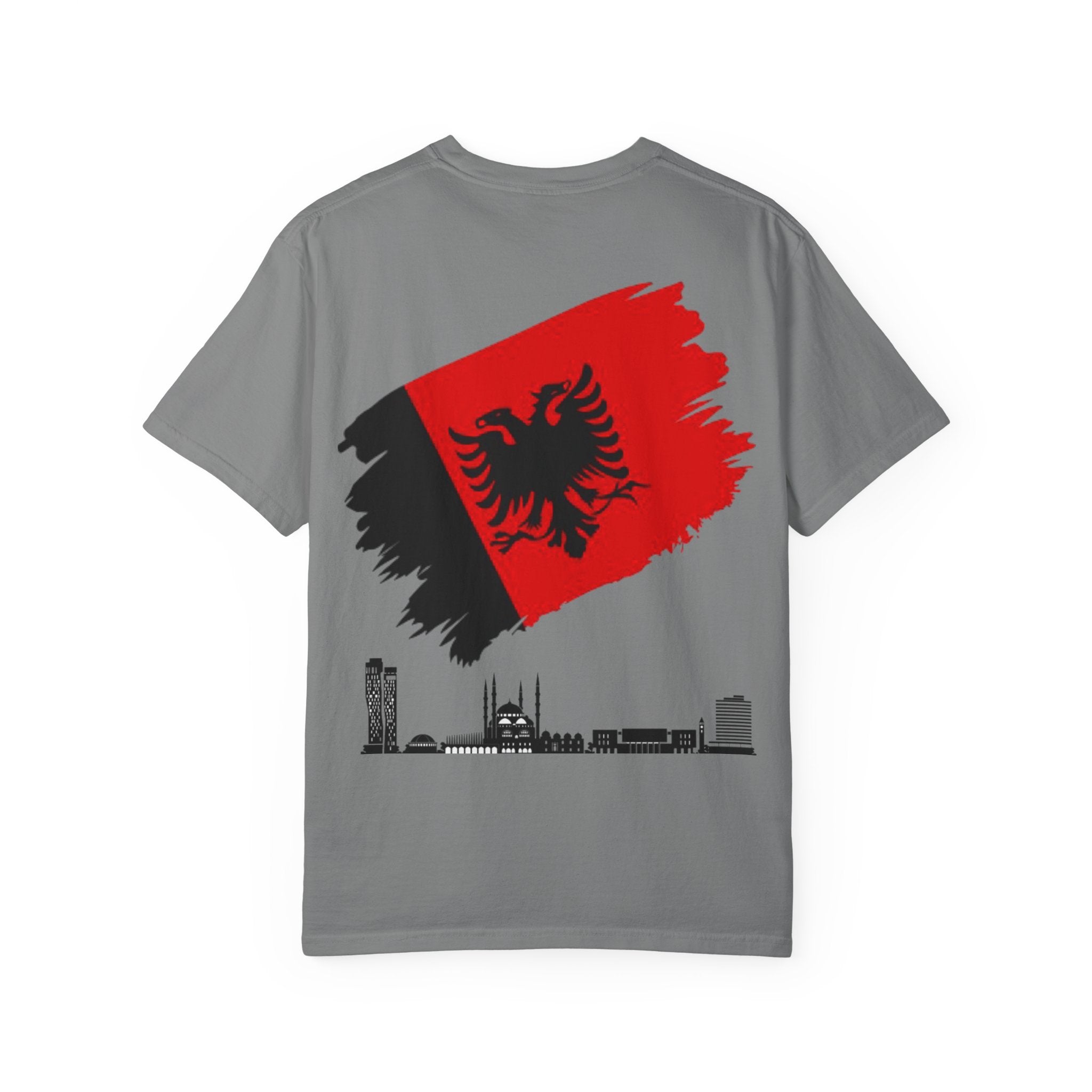 Albanian Balkan Heritage T-Shirt - Unisex Garment-Dyed Tee, Albania Pride Apparel, Cultural Gift, Travel Souvenir, Festival Wear