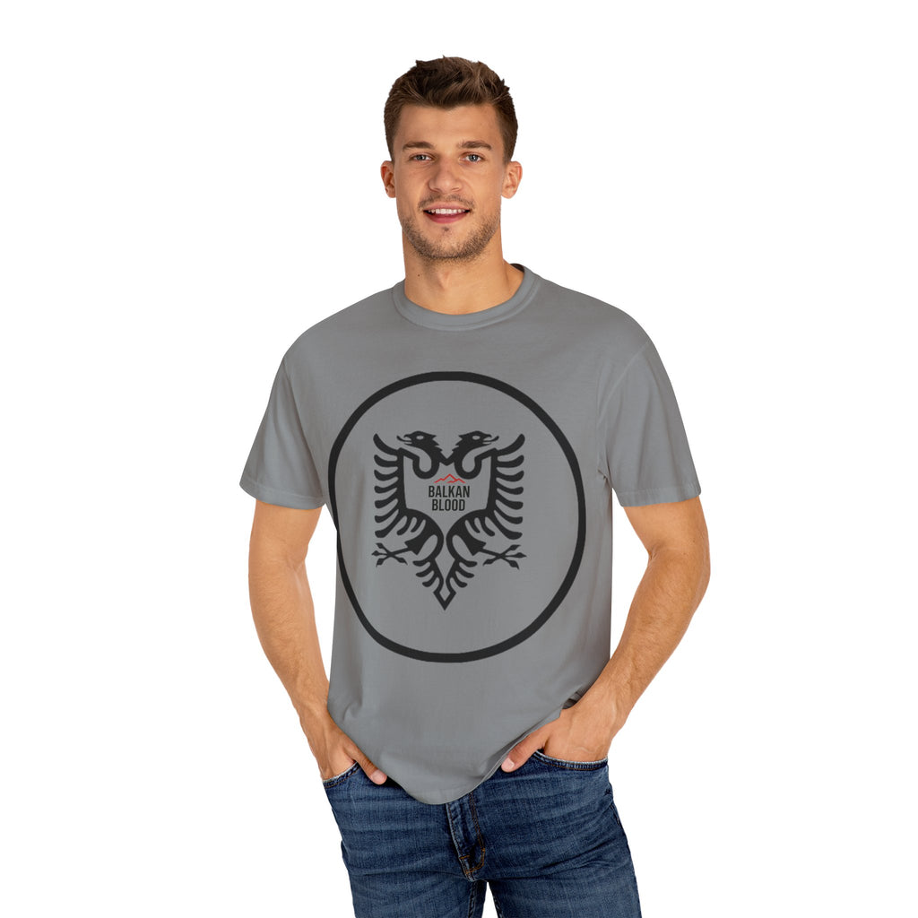 Albanian Balkan Heritage T-Shirt - Unisex Garment-Dyed Tee, Albania Pride Apparel, Cultural Gift, Travel Souvenir, Festival Wear