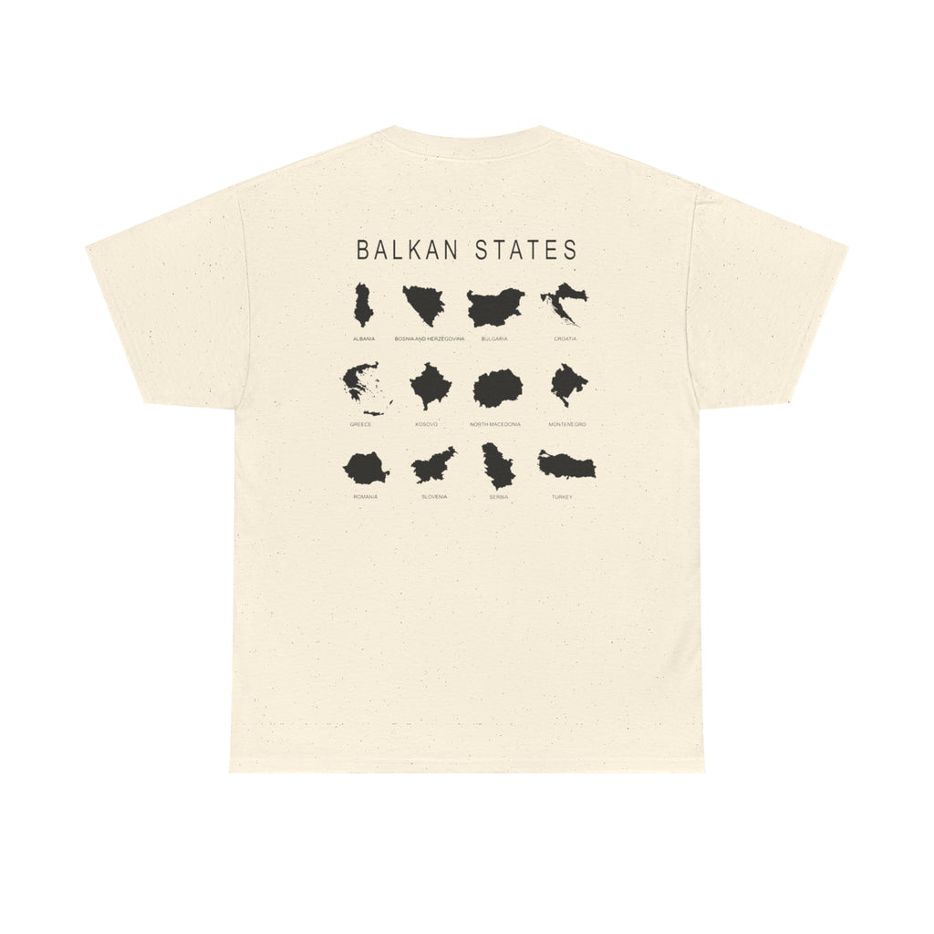 Balkan Blood Unisex Heavy Cotton Tee, Ethnic Pride Shirt, Gift for Balkans, Travel Tee, Stylish Casual Wear, Balkan States Design