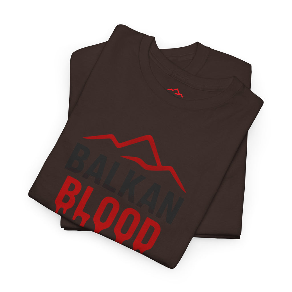 Balkan Blood T-Shirt — Heritage Graphic Tee with Multilingual “Blood” Back Print
