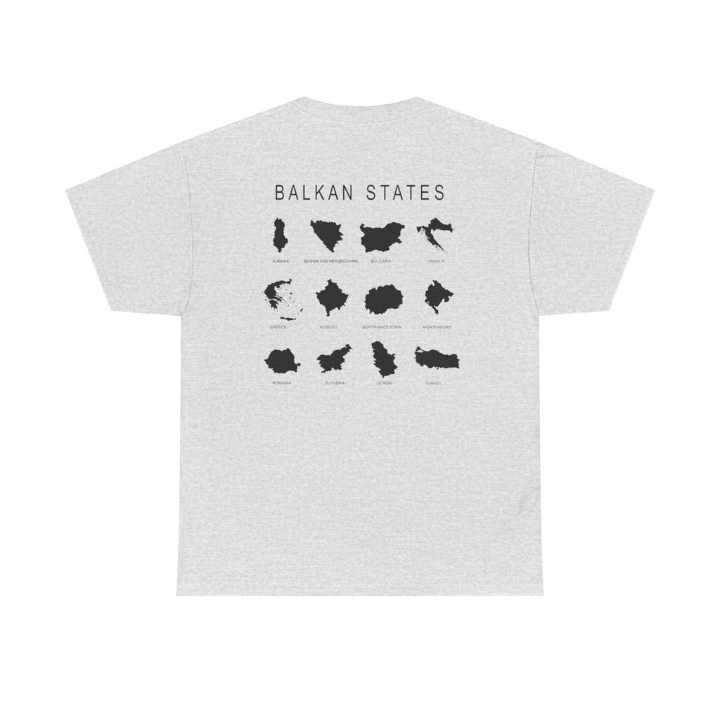 Balkan Blood Unisex Heavy Cotton Tee, Ethnic Pride Shirt, Gift for Balkans, Travel Tee, Stylish Casual Wear, Balkan States Design