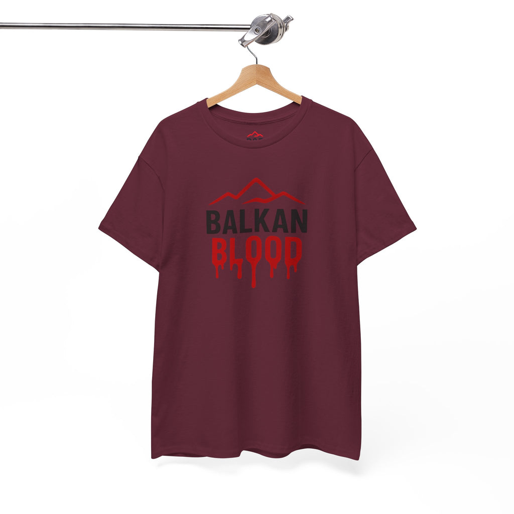 Balkan Blood T-Shirt — Heritage Graphic Tee with Multilingual “Blood” Back Print
