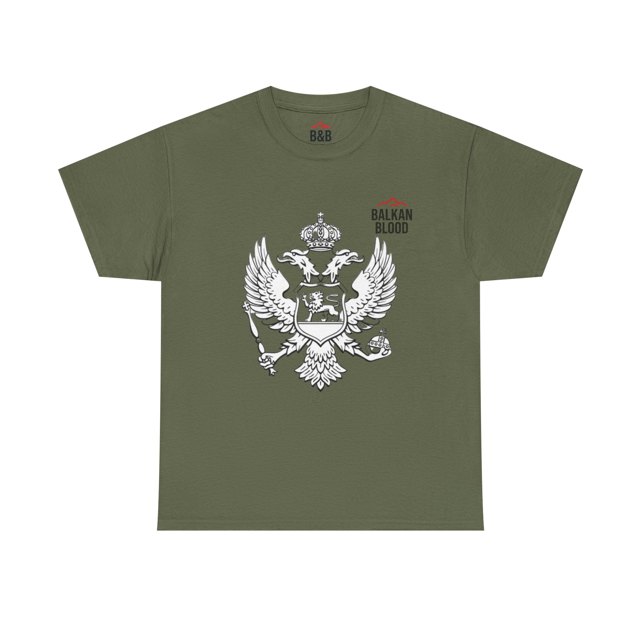 Montenegro/Balkan Blood Unisex Heavy Cotton Tee, Vintage Style Shirt, Graphic Tee, Travel Souvenir, Gift for Heritage Lovers