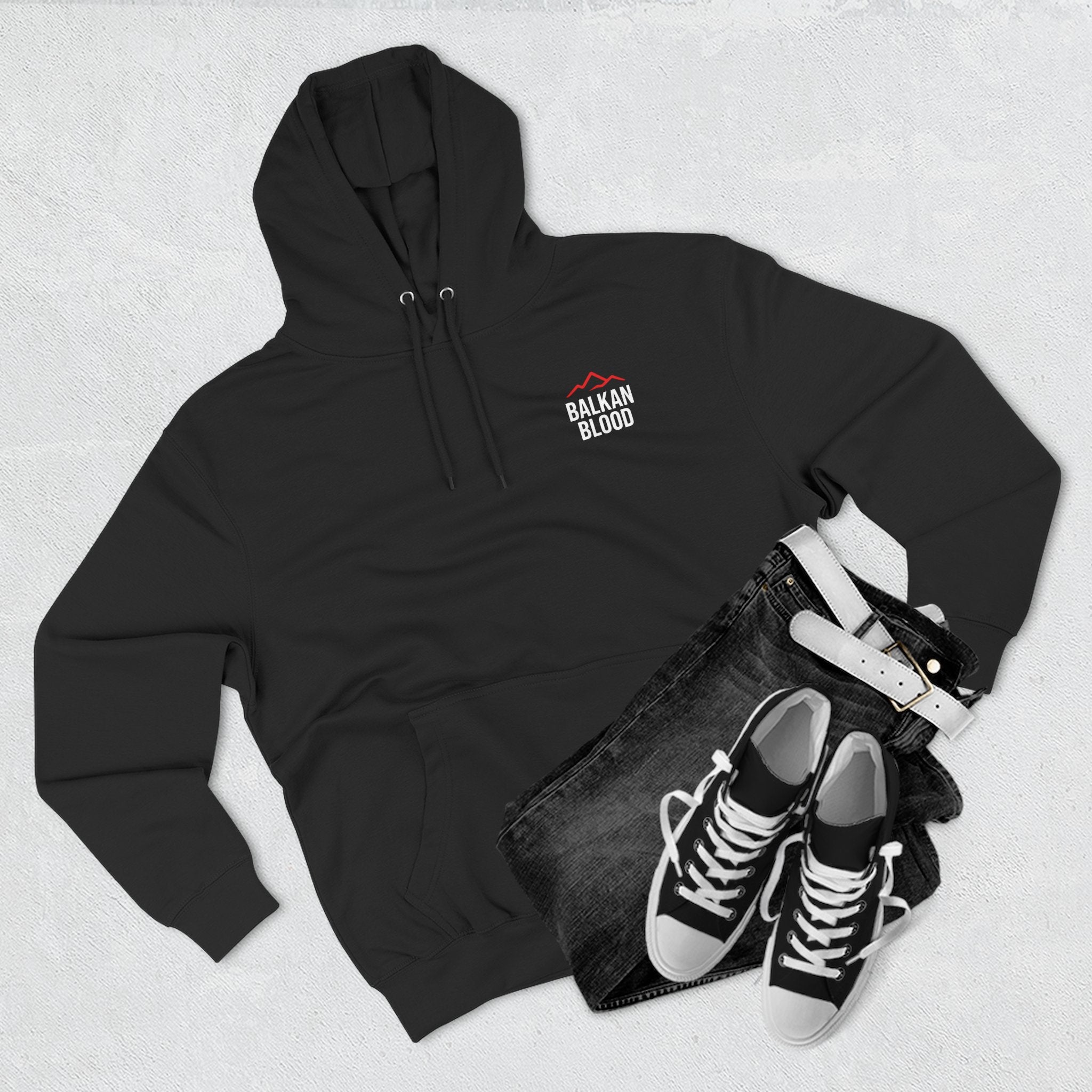 Balkan Blood Hoodie - Cozy Fleece Sweatshirt for Outdoor Adventures, Gifts for Nature Lovers, Hiking, Travel, Casual Wear