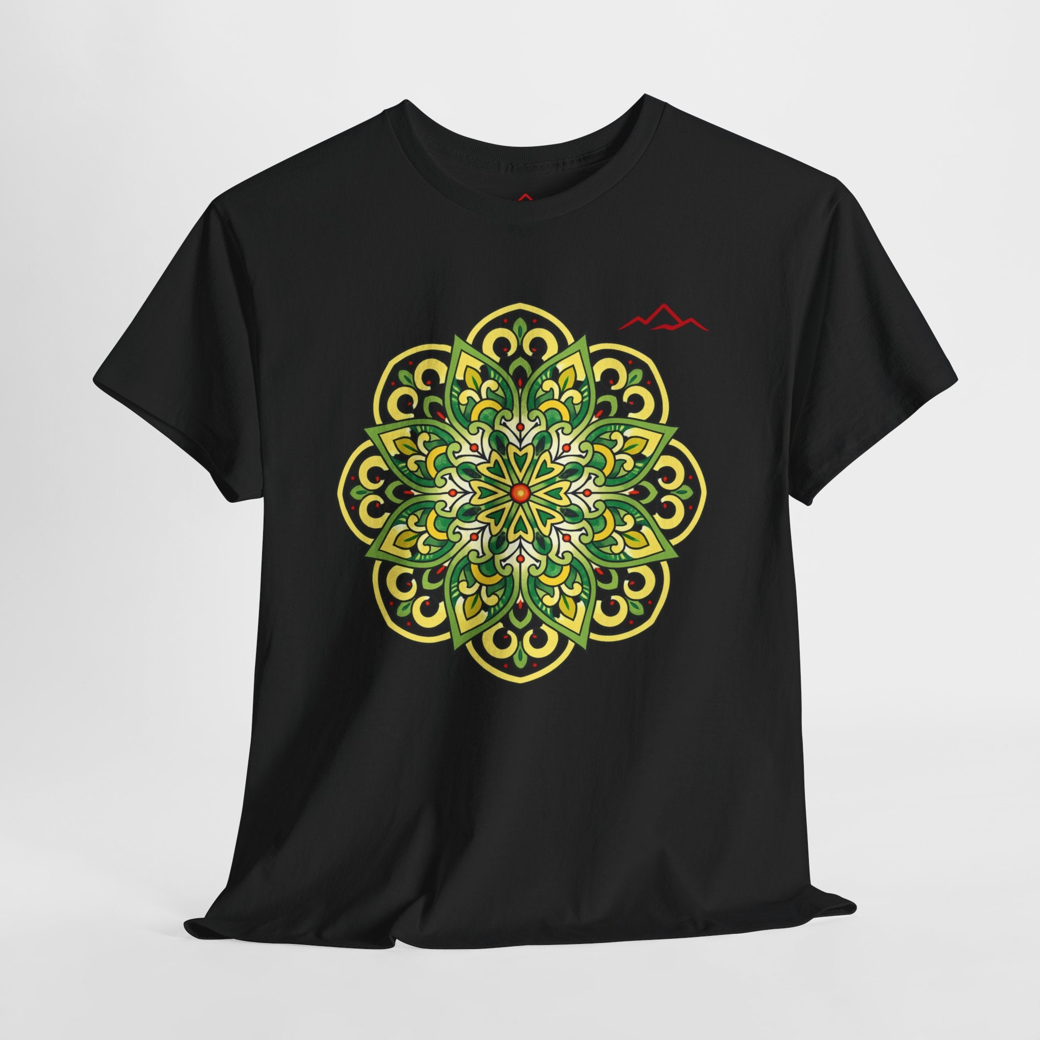 Balkan Blood Graphic Tee — Green Mandala Front & Drip Logo Back