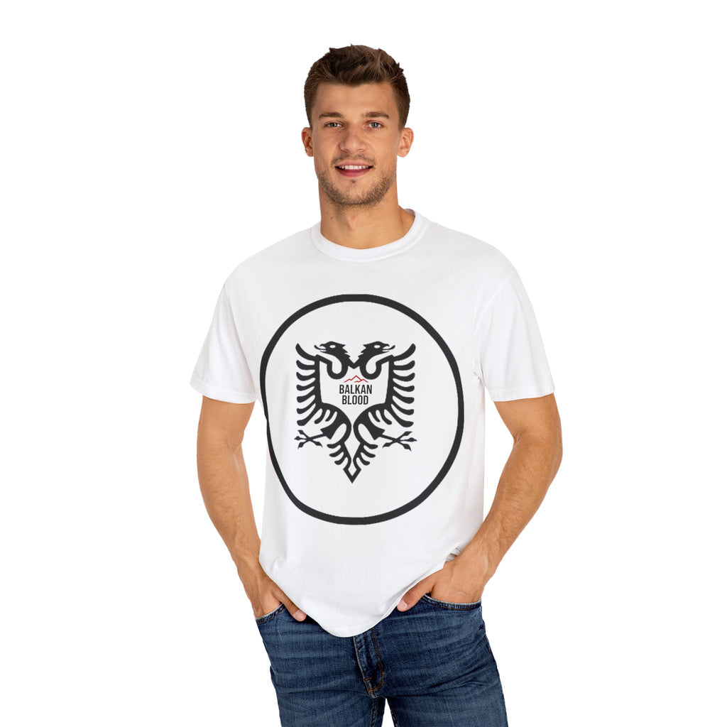 Albanian Balkan Heritage T-Shirt - Unisex Garment-Dyed Tee, Albania Pride Apparel, Cultural Gift, Travel Souvenir, Festival Wear