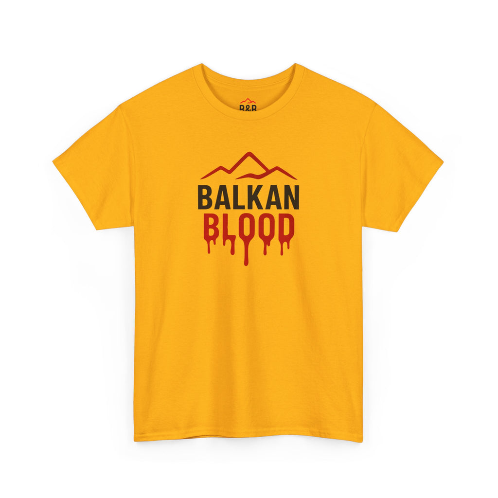 Balkan Blood T-Shirt — Heritage Graphic Tee with Multilingual “Blood” Back Print