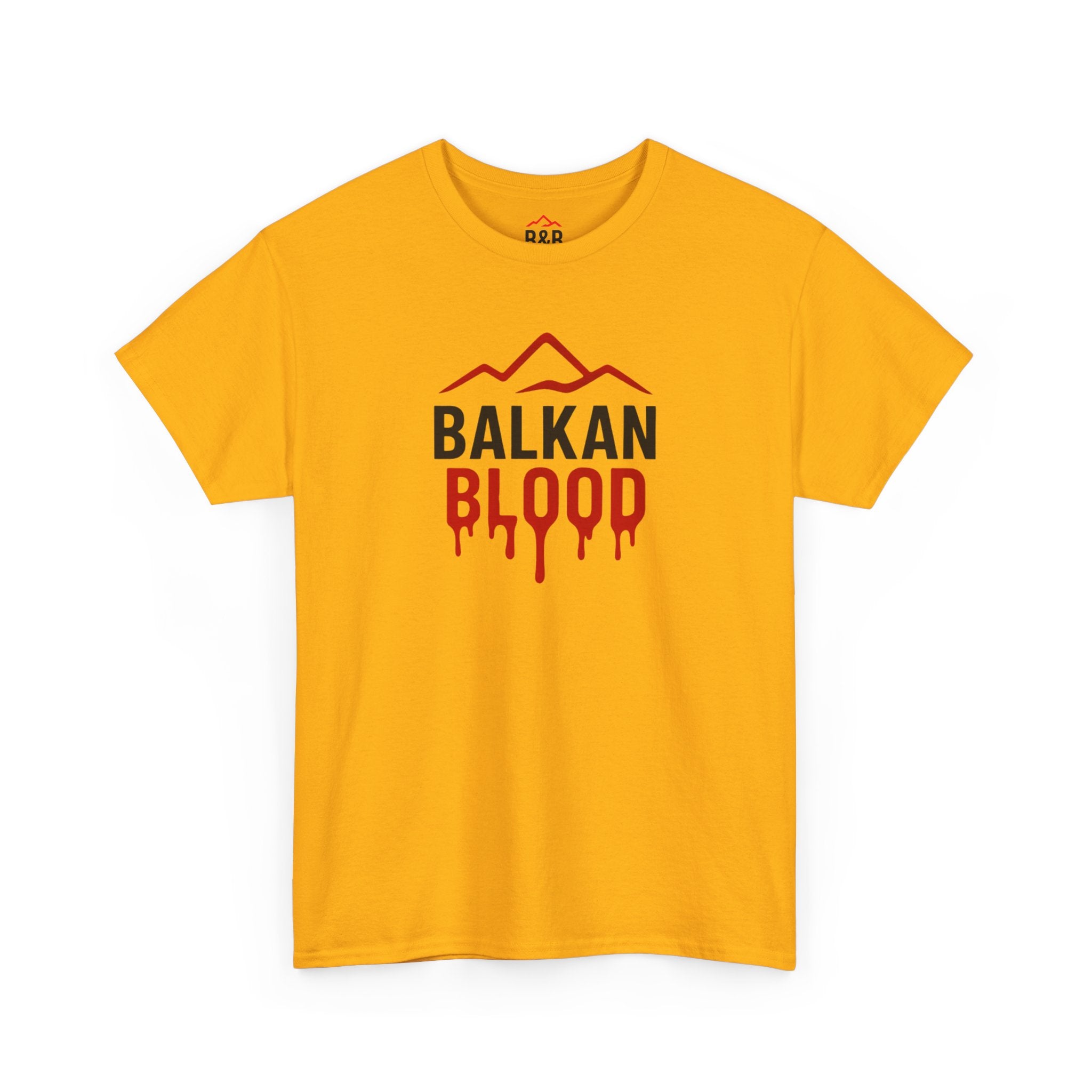 Balkan Blood T-Shirt — Heritage Graphic Tee with Multilingual “Blood” Back Print