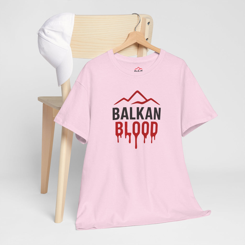 Balkan Blood T-Shirt — Heritage Graphic Tee with Multilingual “Blood” Back Print