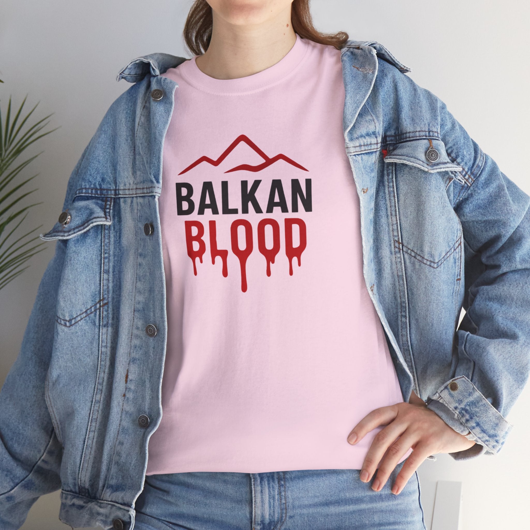 Balkan Blood T-Shirt — Heritage Graphic Tee with Multilingual “Blood” Back Print