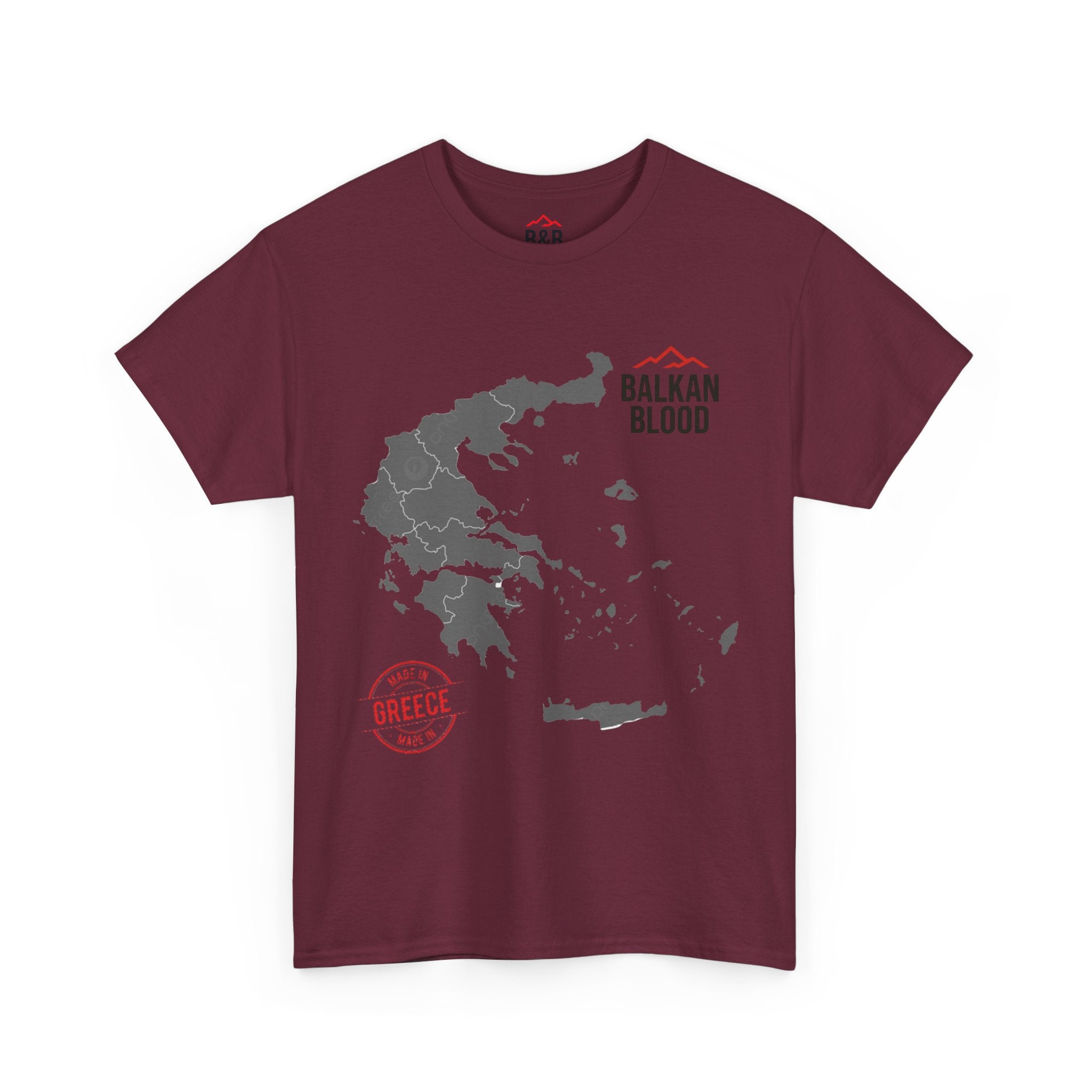 Balkan Blood Tee | Unisex Heavy Cotton T-Shirt, Greece Souvenir Shirt, Travel Gift, Casual Wear, Unique Graphic Tee