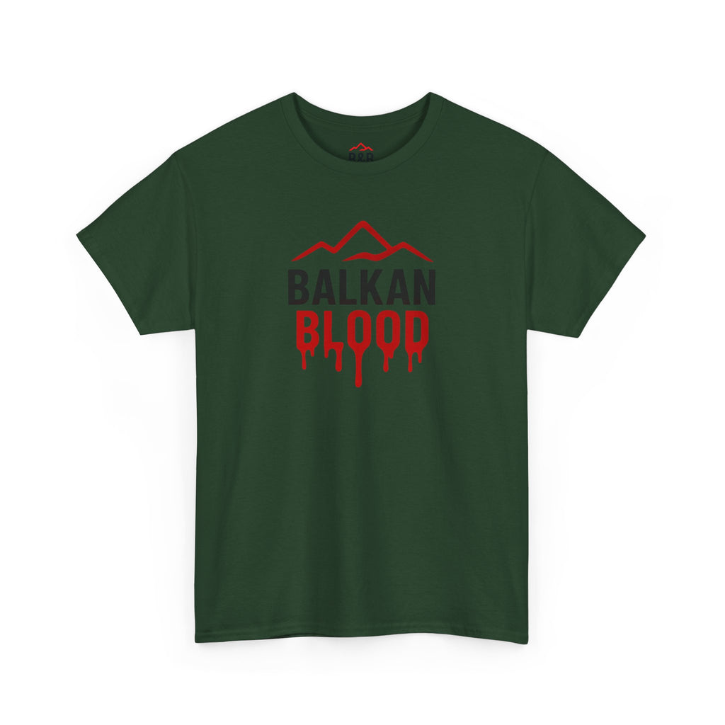Balkan Blood T-Shirt — Heritage Graphic Tee with Multilingual “Blood” Back Print