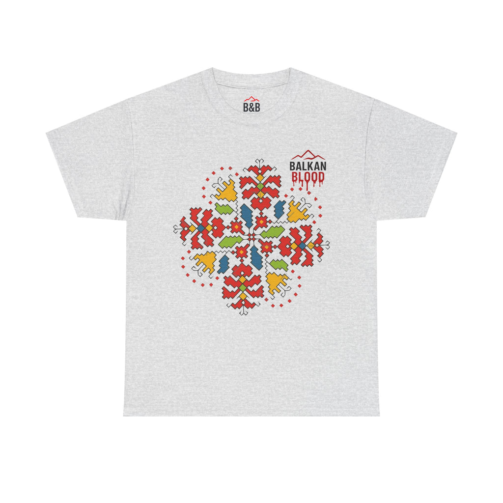 Balkan Blood Unisex Heavy Cotton Tee, Balkan Emrodery
