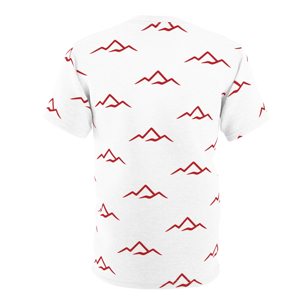 T‑Shirt — "Balkan Blood" Red Mountain Pattern All‑Over Print