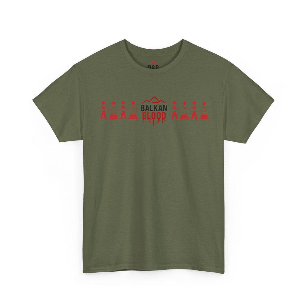 Balkan Blood Unisex Heavy Cotton Tee, Ethnic Pride Shirt, Gift for Balkans, Travel Tee, Stylish Casual Wear, Balkan States Design