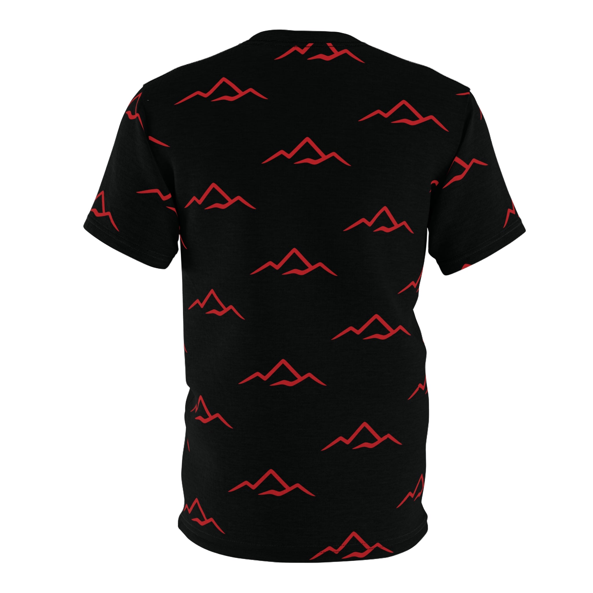 T‑Shirt — "Balkan Blood" Red Mountain Pattern All‑Over Print
