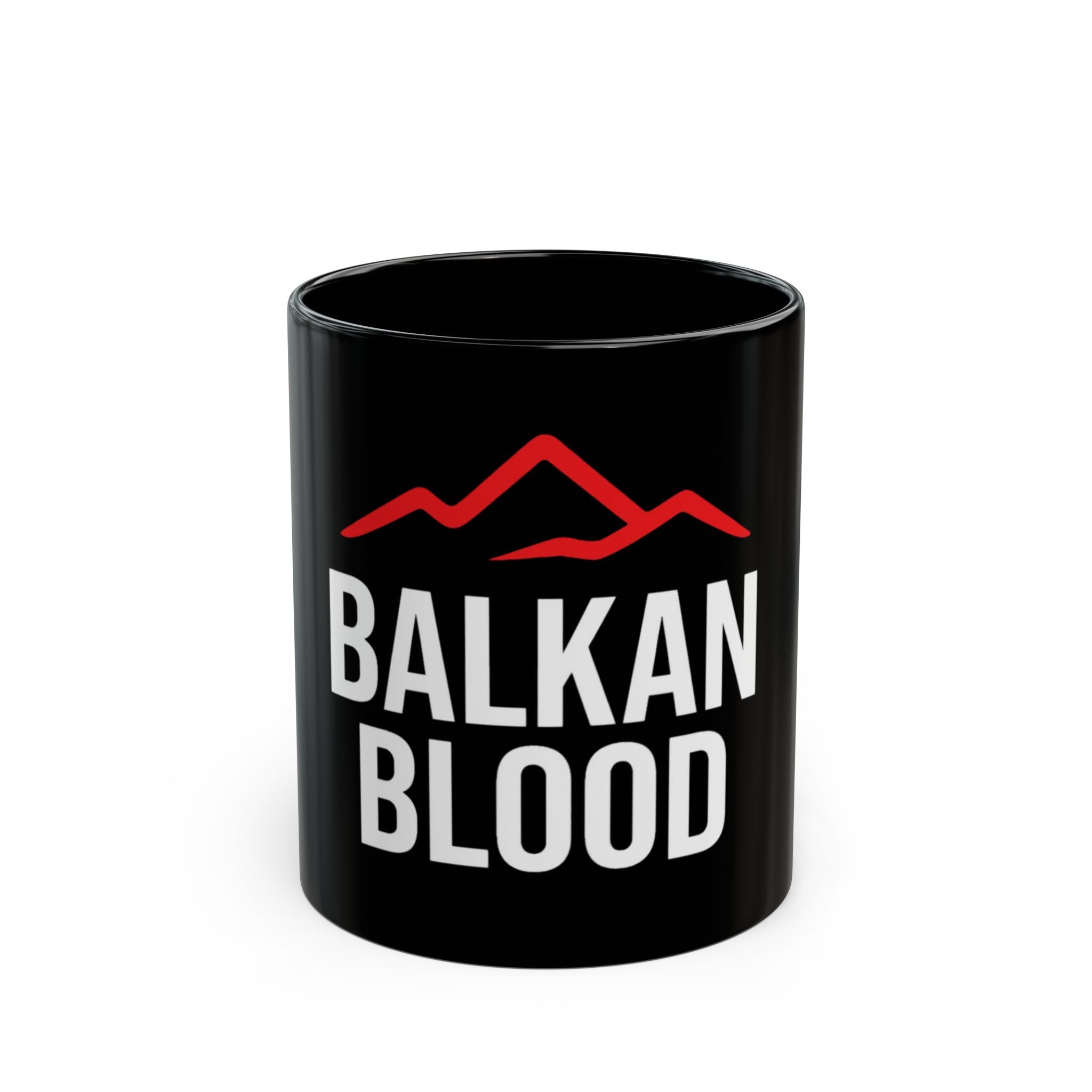 Balkan Blood Mug, Black Coffee Cup, Gift for Mountain Lovers, Travel Mug, Hiking Mug, Outdoor Adventure Coffee Cup
