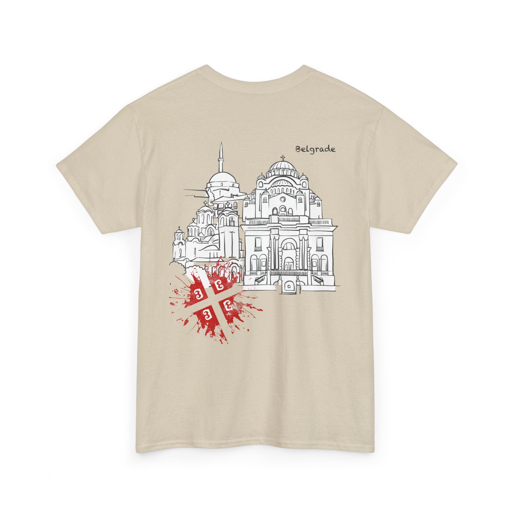 Serbian Heritage Tee, Balkan Blood Shirt, Unisex Cotton T-shirt, Cultural Pride Wear, Travel-inspired Apparel