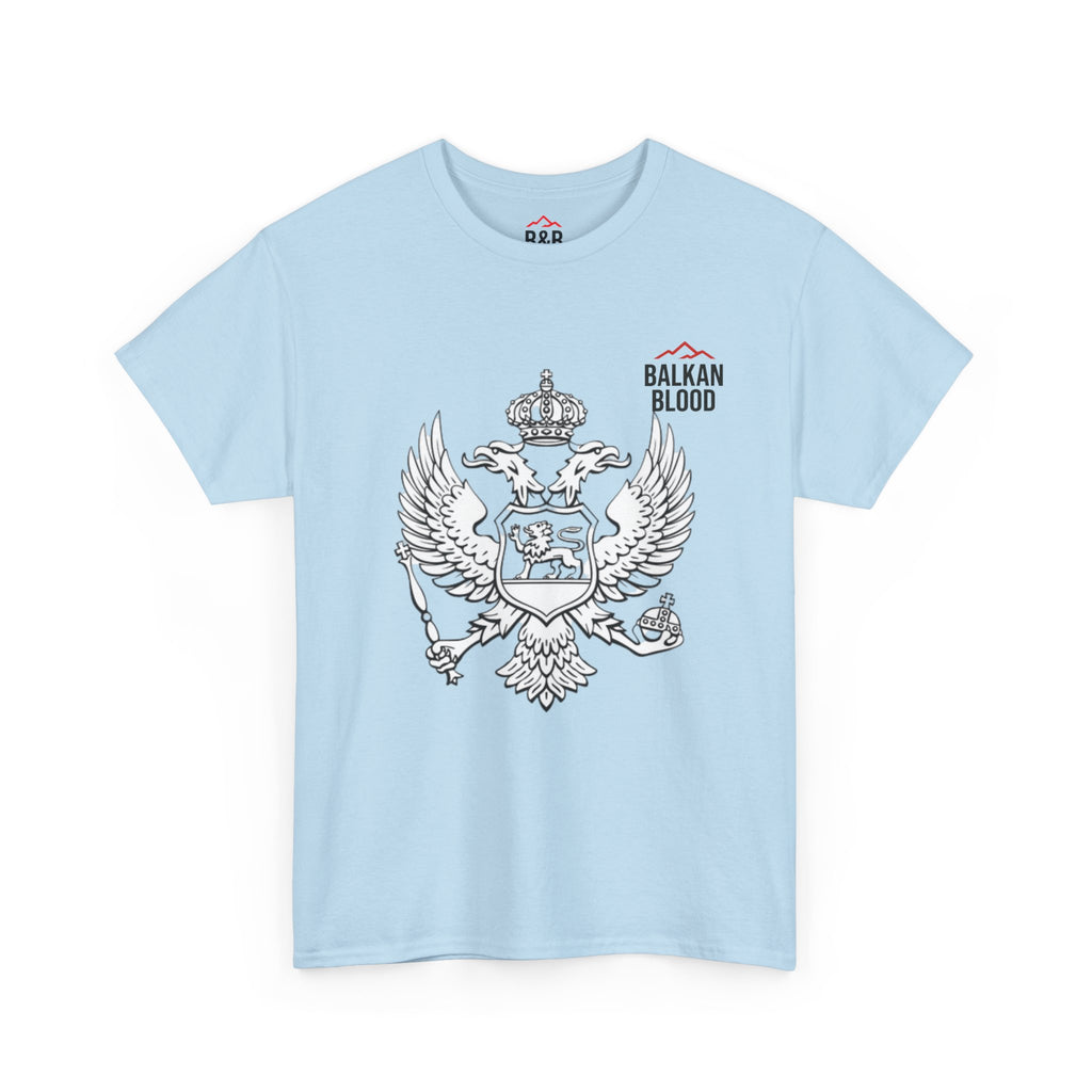 Montenegro/Balkan Blood Unisex Heavy Cotton Tee, Vintage Style Shirt, Graphic Tee, Travel Souvenir, Gift for Heritage Lovers