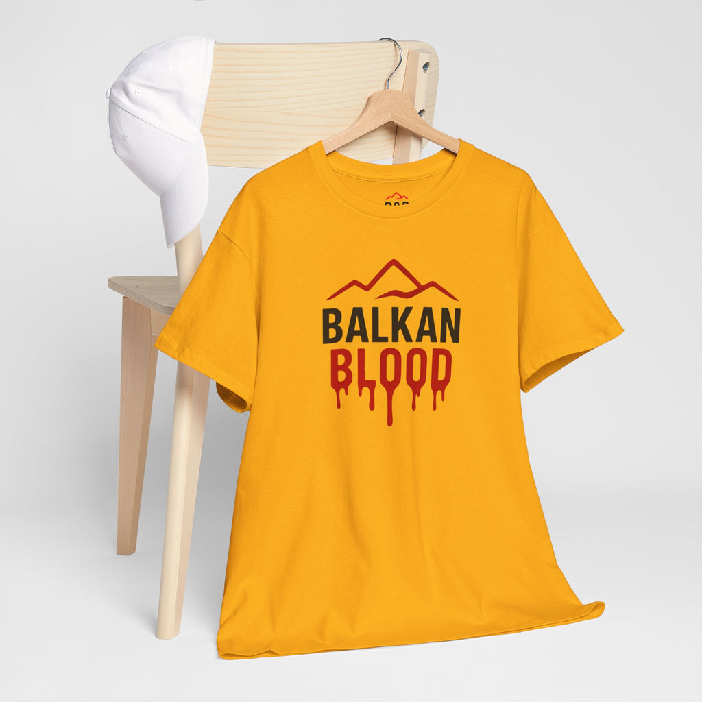 Balkan Blood T-Shirt — Heritage Graphic Tee with Multilingual “Blood” Back Print