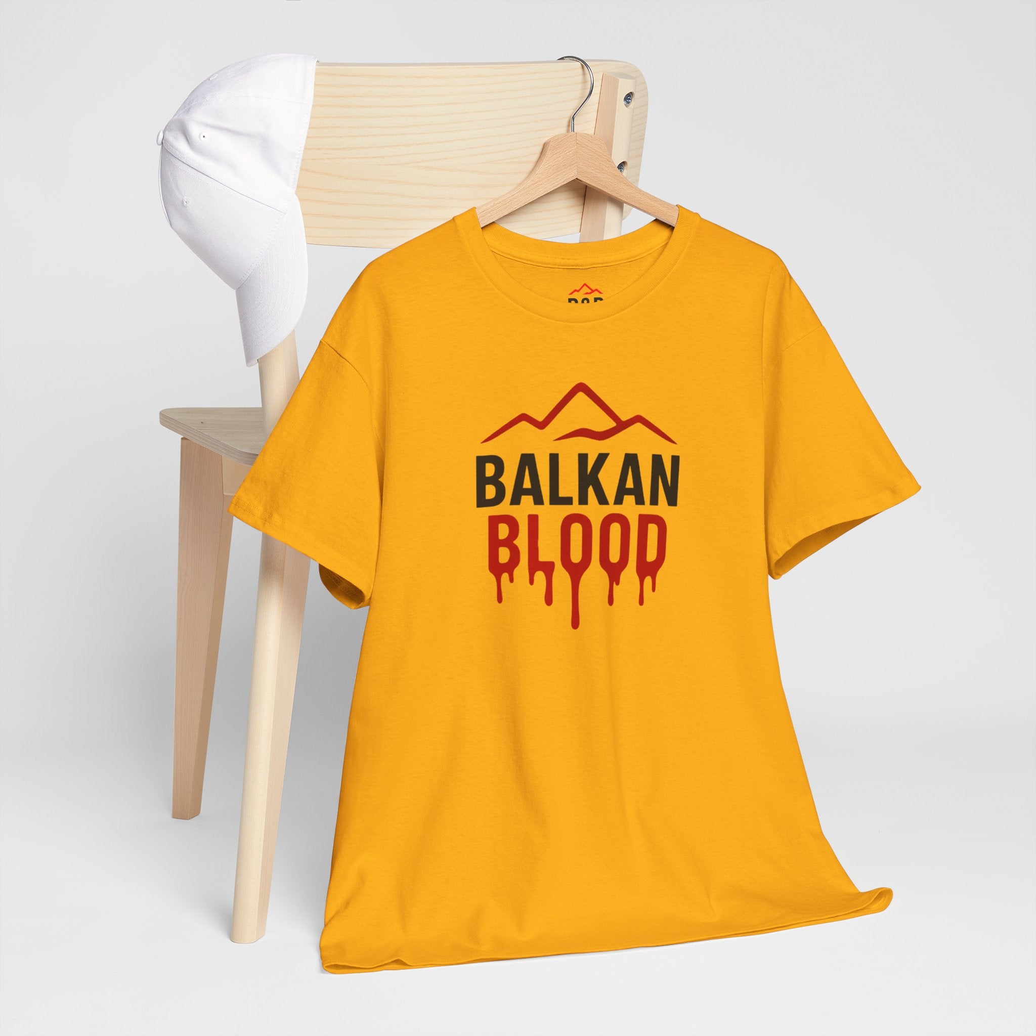 Balkan Blood T-Shirt — Heritage Graphic Tee with Multilingual “Blood” Back Print