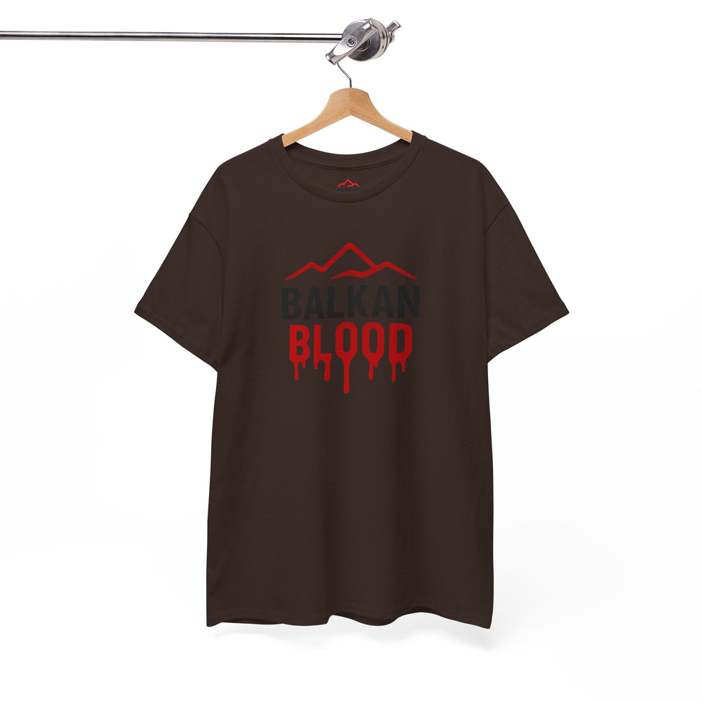 Balkan Blood T-Shirt — Heritage Graphic Tee with Multilingual “Blood” Back Print